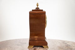 Late 19th Century French 8 Day Striking Mahogany Shield Shaped Mantel Clock.