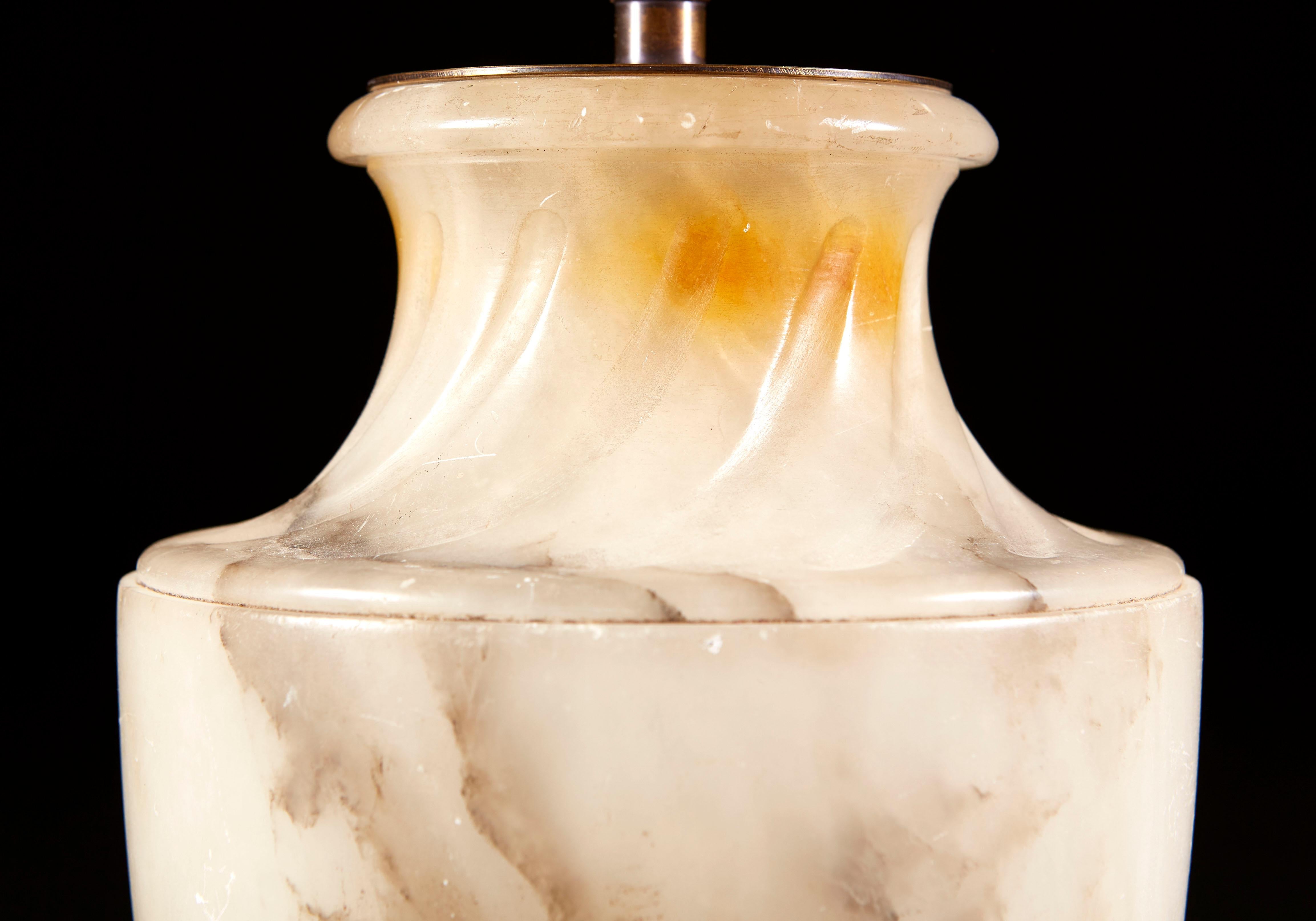 Late 19th Century French Alabaster Lamp in the form of an Urn For Sale 1