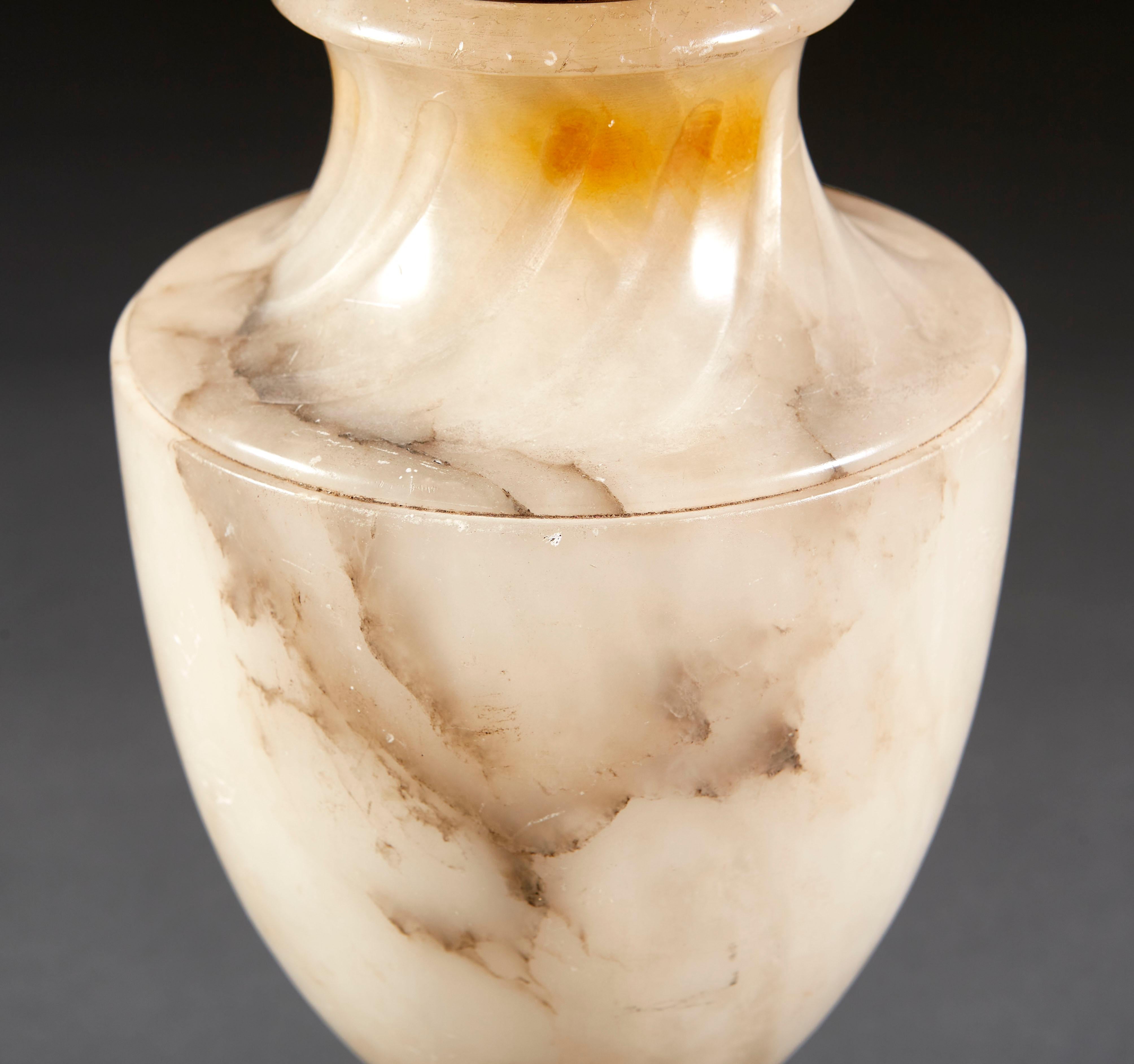 Late 19th Century French Alabaster Lamp in the form of an Urn For Sale 2