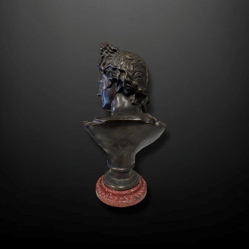 A late 19th Century French bronze bust of Apollo Belvedere en Bueno estado para la venta en Reepham, GB