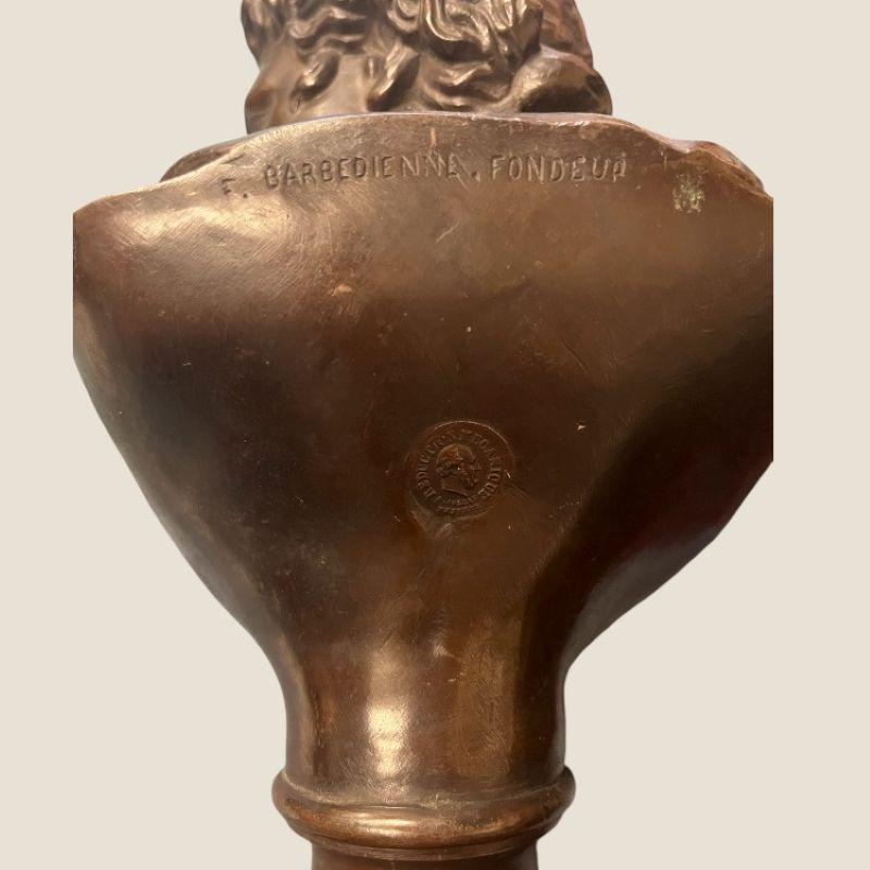 A late 19th Century French bronze bust of Apollo Belvedere Bronce en venta