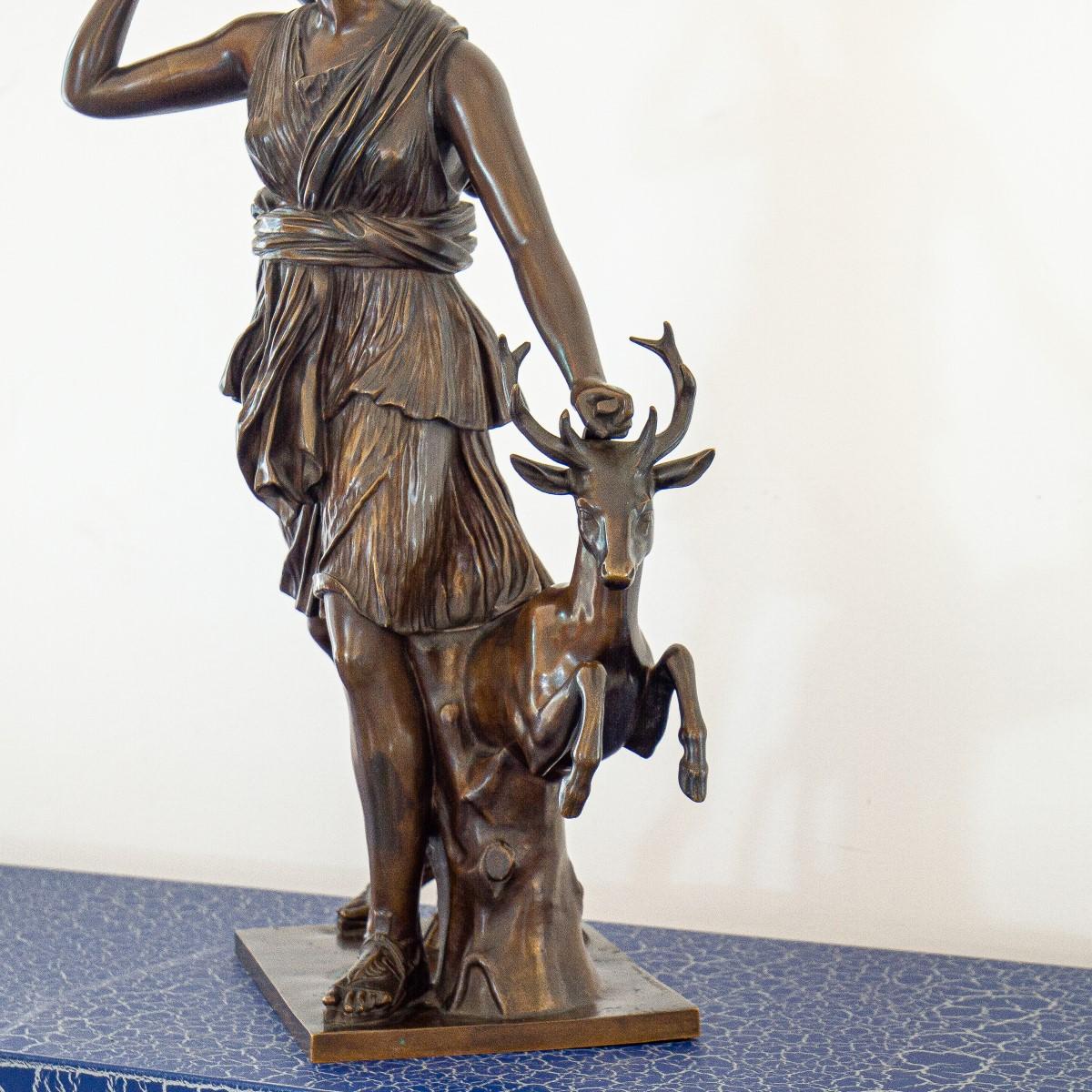 Late 19th Century French Bronze Figure of Diana the Huntress 6