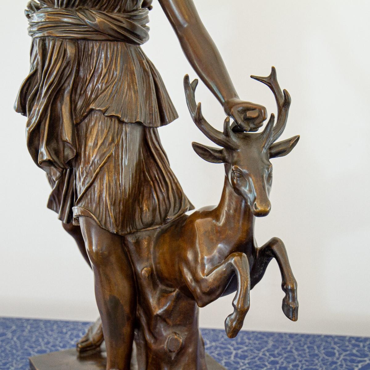 Late 19th Century French Bronze Figure of Diana the Huntress 7