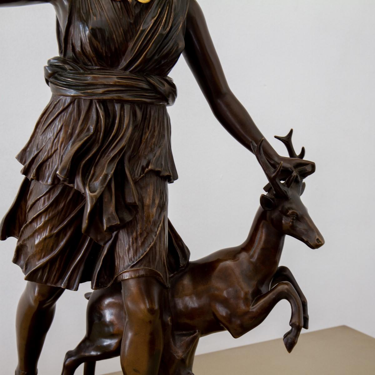 Late 19th Century French Bronze Figure of Diana the Huntress 8