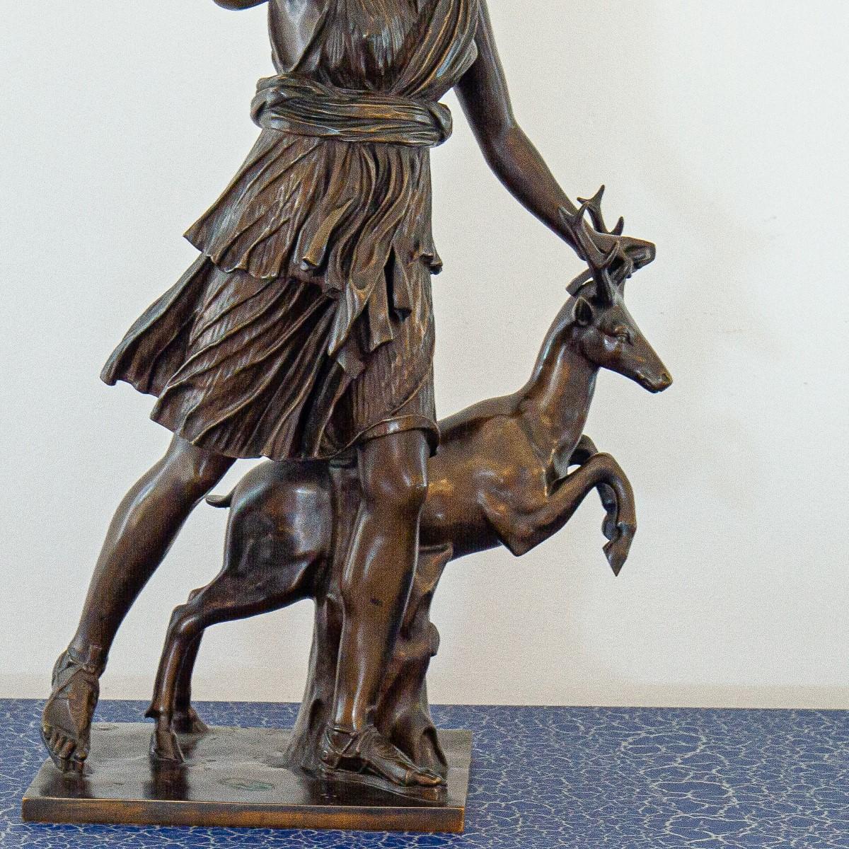Late 19th Century French Bronze Figure of Diana the Huntress 9