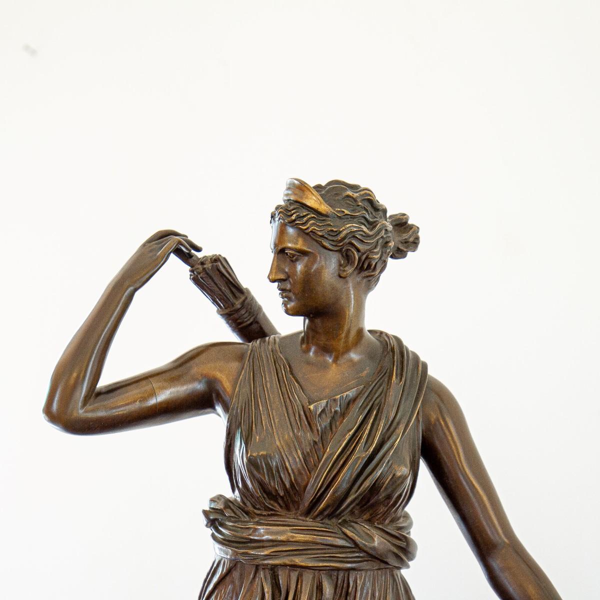 Late 19th Century French Bronze Figure of Diana the Huntress 1