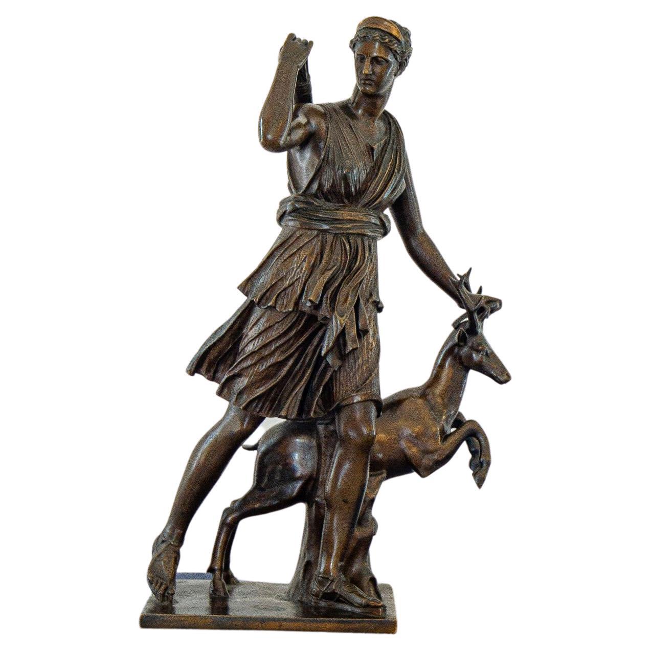 Late 19th Century French Bronze Figure of Diana the Huntress