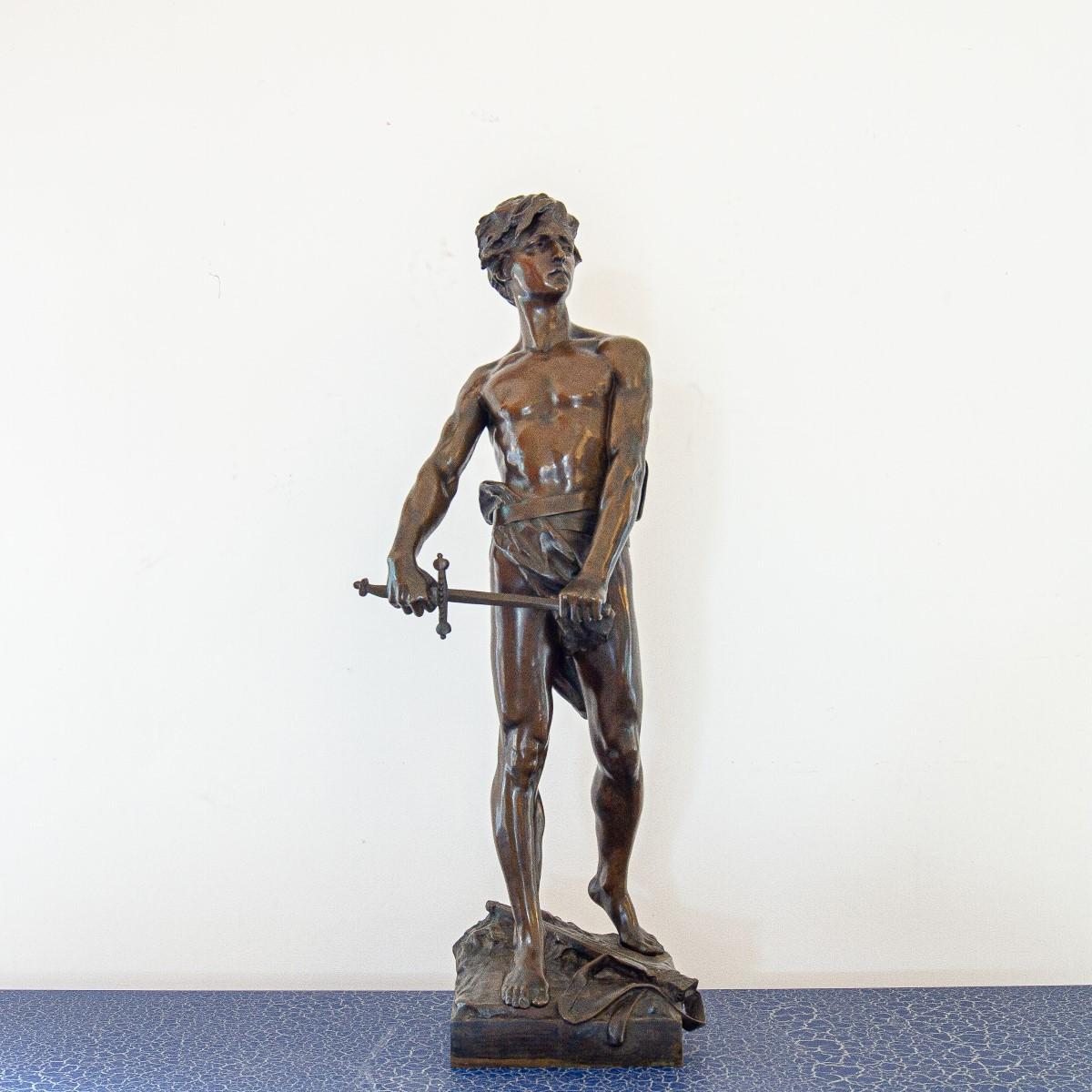 Late 19th Century French Bronze Figure Titled 'Vingt Ans' In Good Condition In Donhead St Mary, Wiltshire