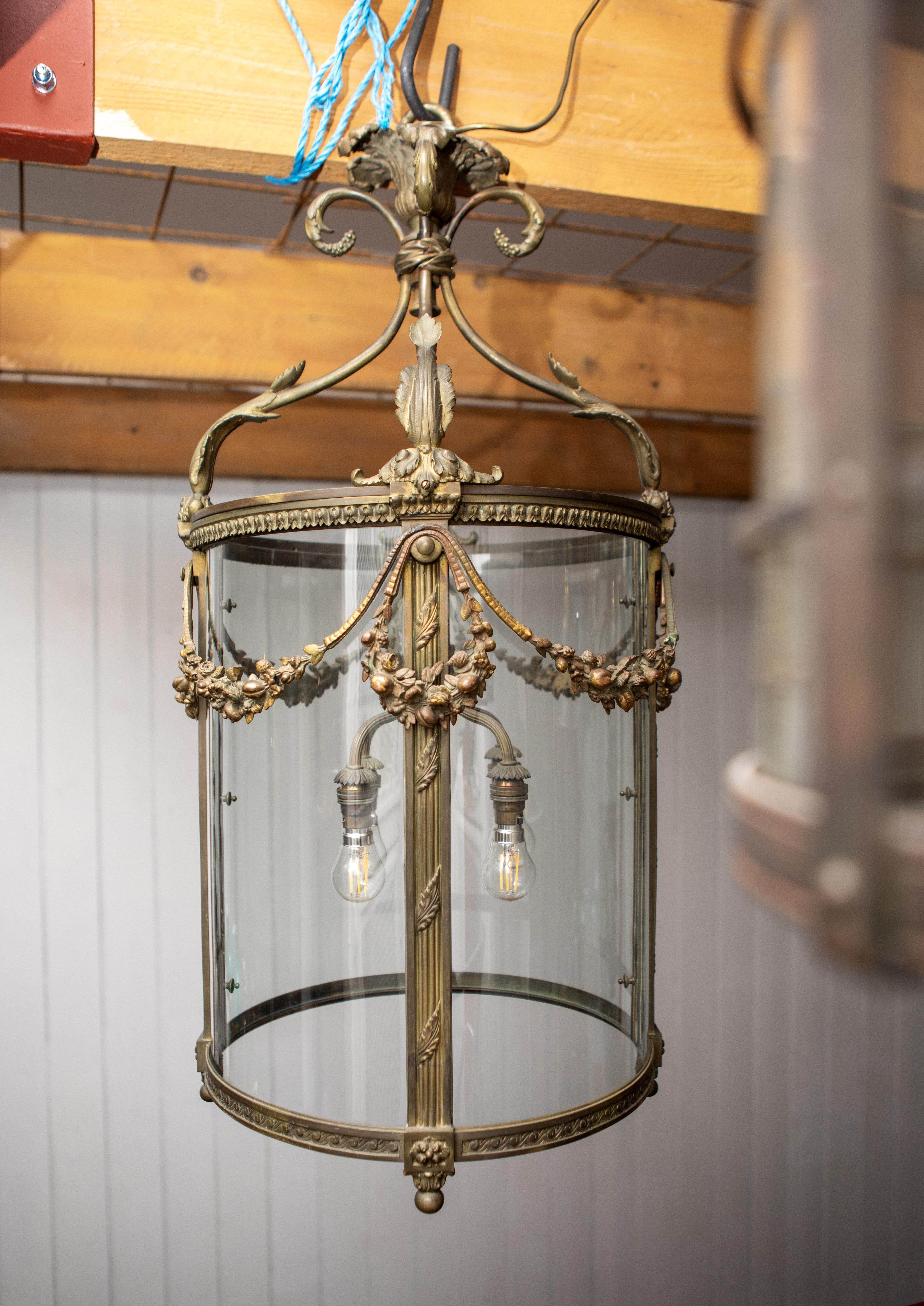 A Late 19th Century French Bronze Hall Lantern, Circa 1900 In Excellent Condition For Sale In London, GB