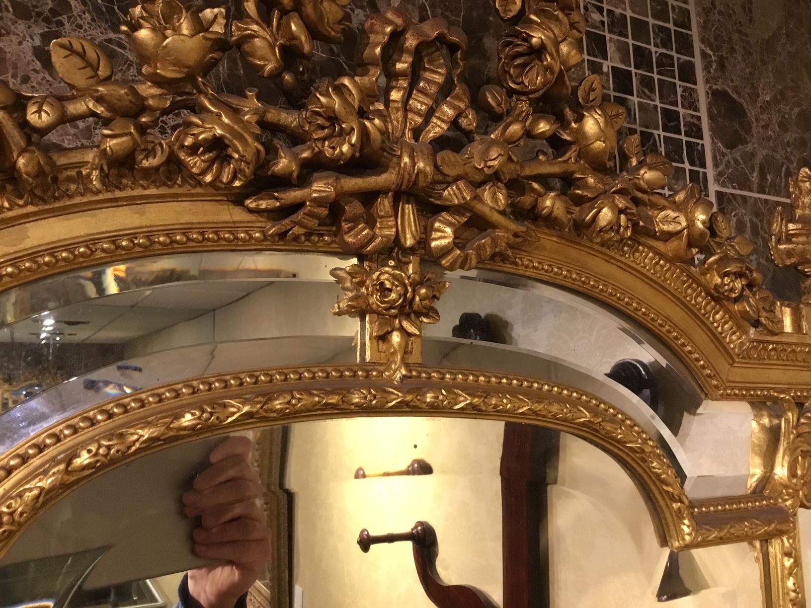 Late 19th Century French Carved Gilt-Wood Margin Mirror 5