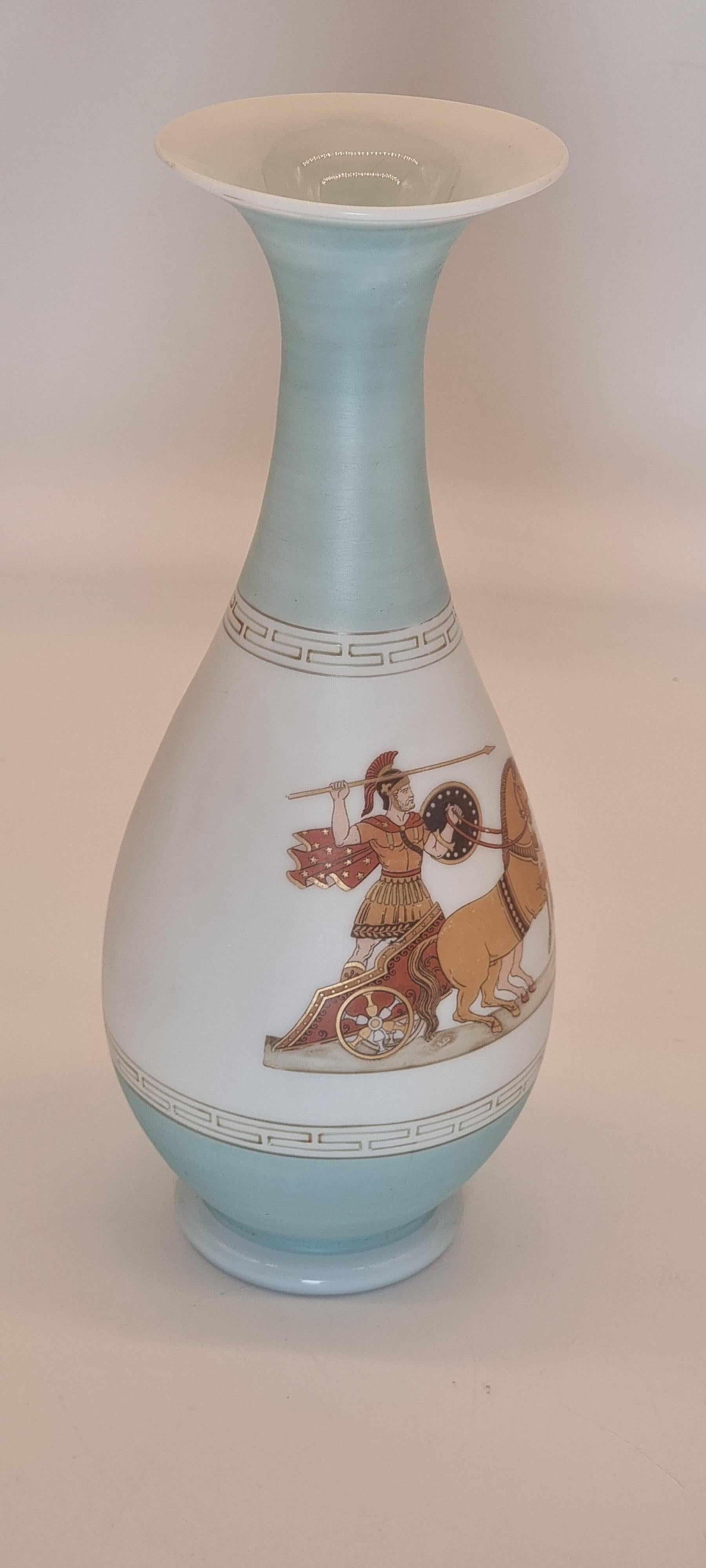 Classical Greek A late 19th century French classical Grecian style glass vase circa 1880 For Sale