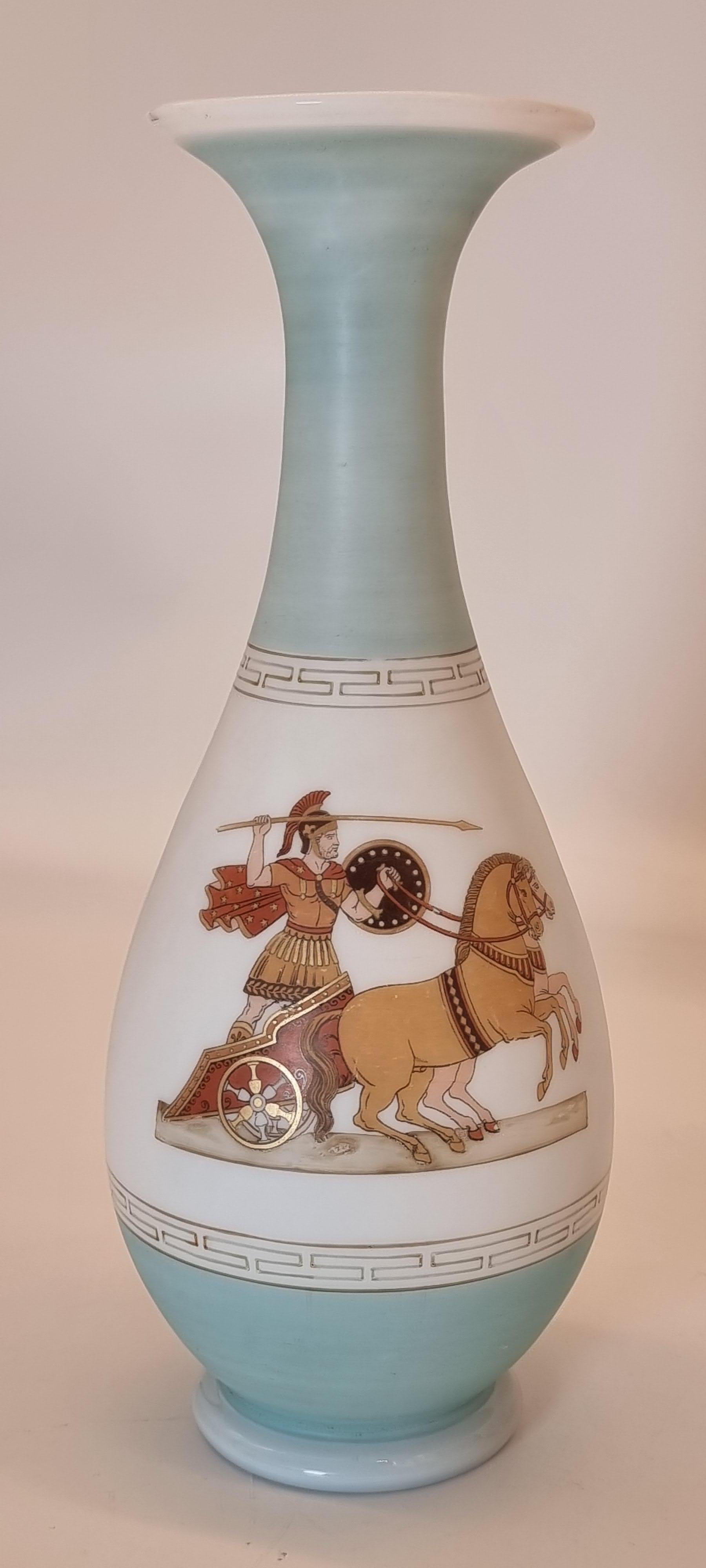 19th Century A late 19th century French classical Grecian style glass vase circa 1880 For Sale