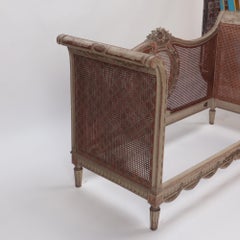 Late 19th Century French Directoire Painted Cane Daybed/Settee, C 1880