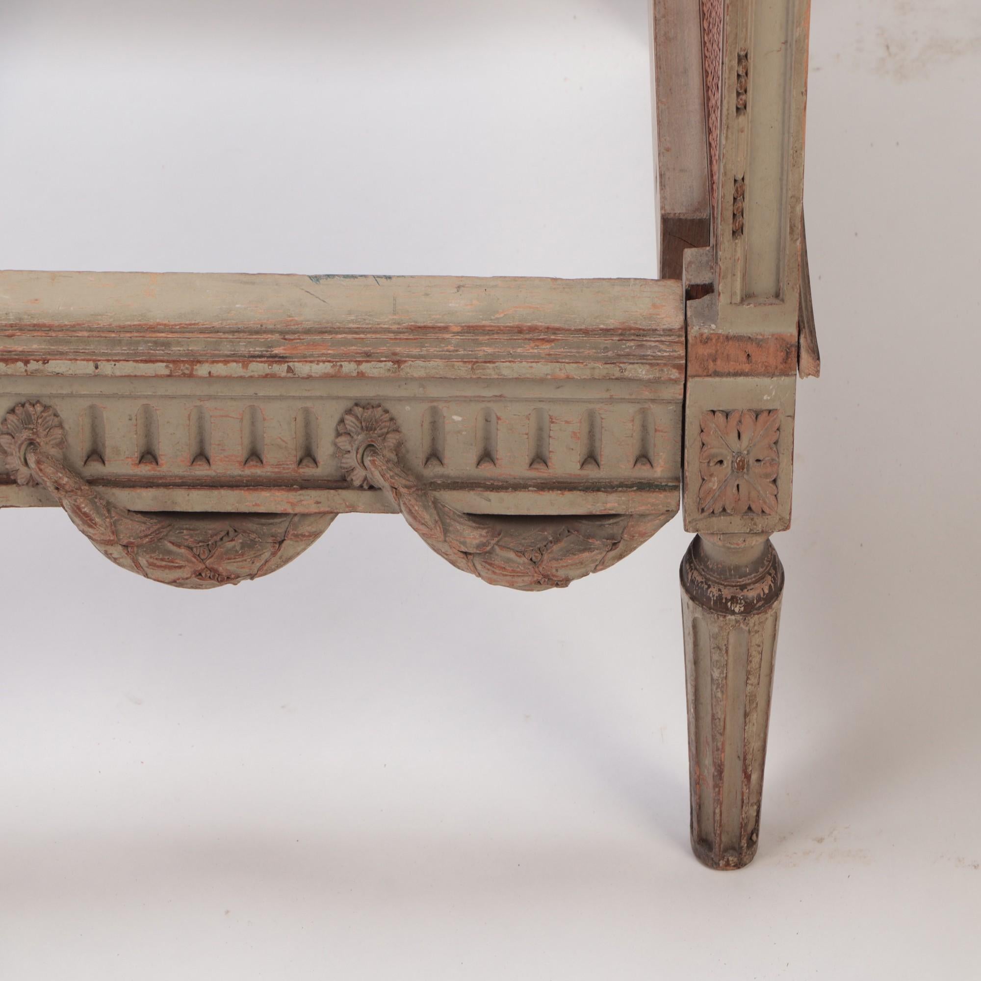 Late 19th Century French Directoire Painted Cane Daybed/Settee, C 1880 For Sale 4