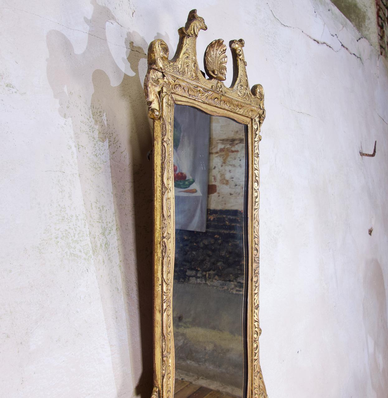 Miroir mural en bois doré de la fin du XIXe siècle de style George II Bon état - En vente à Basingstoke, Hampshire