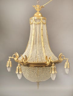A late 19th century gilt bronze Empire Chandelier