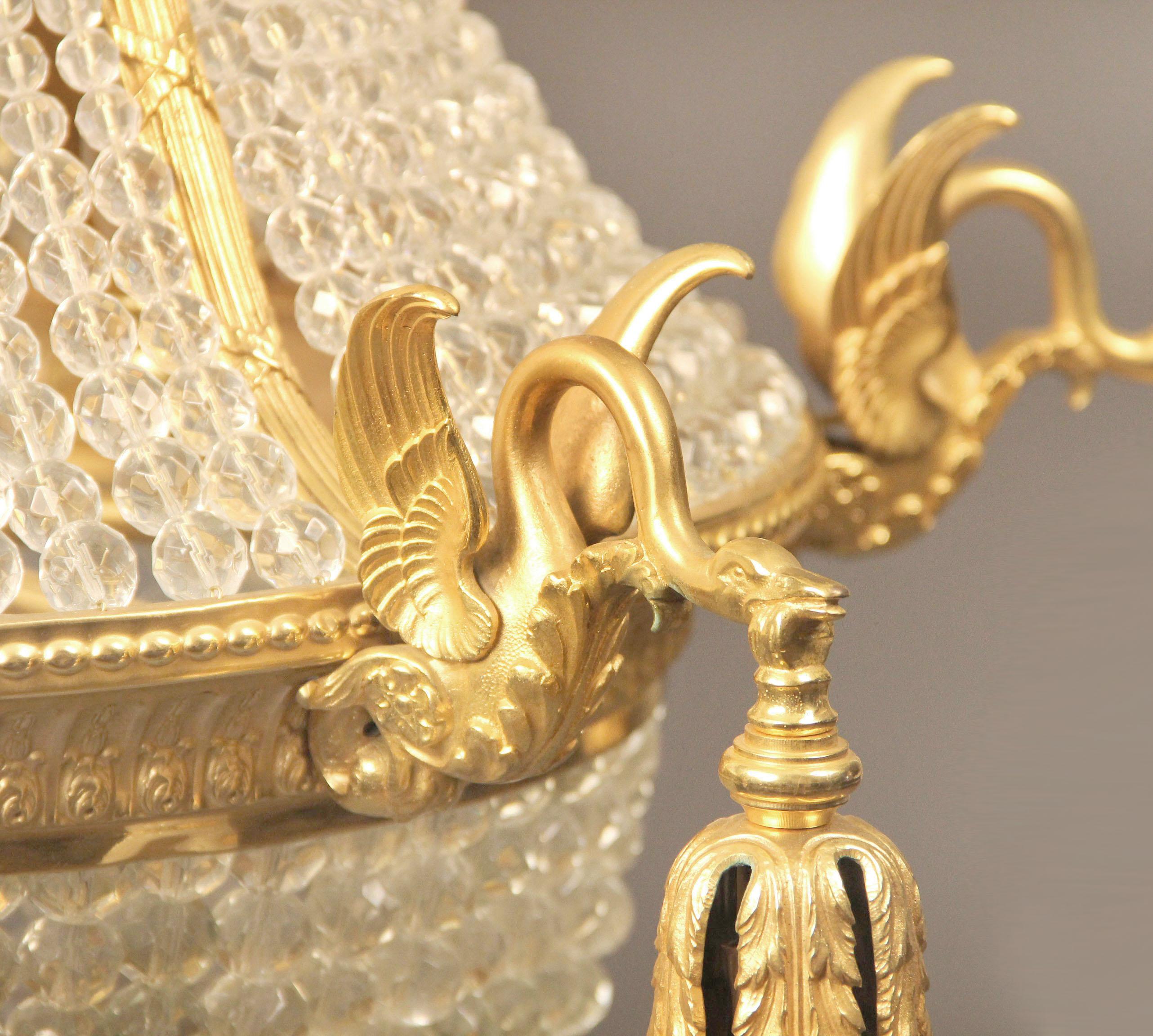 French A late 19th century gilt bronze Empire Chandelier For Sale