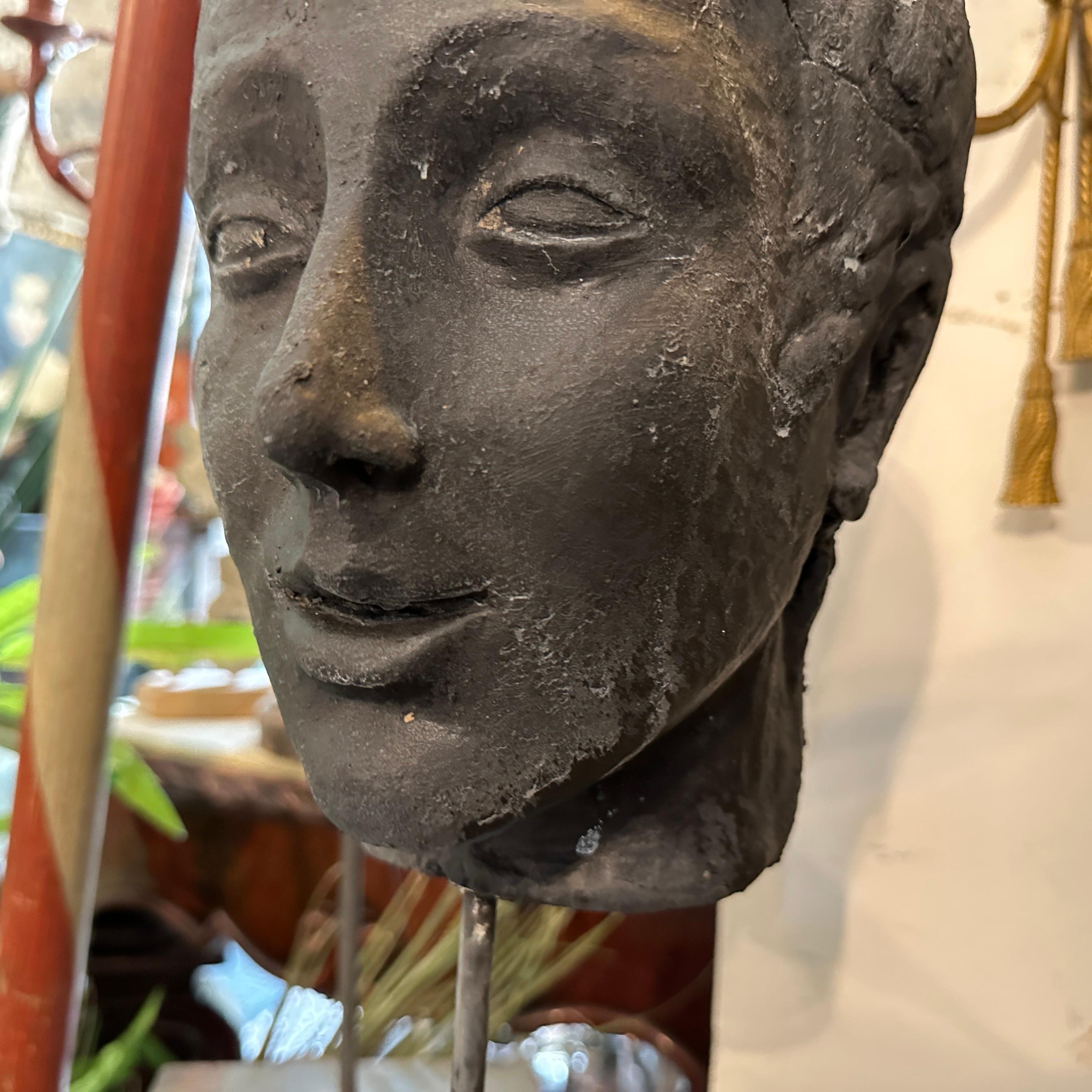 A Late 19th century Hand Crafted Clay Sicilian Head of a Young Man For Sale 2