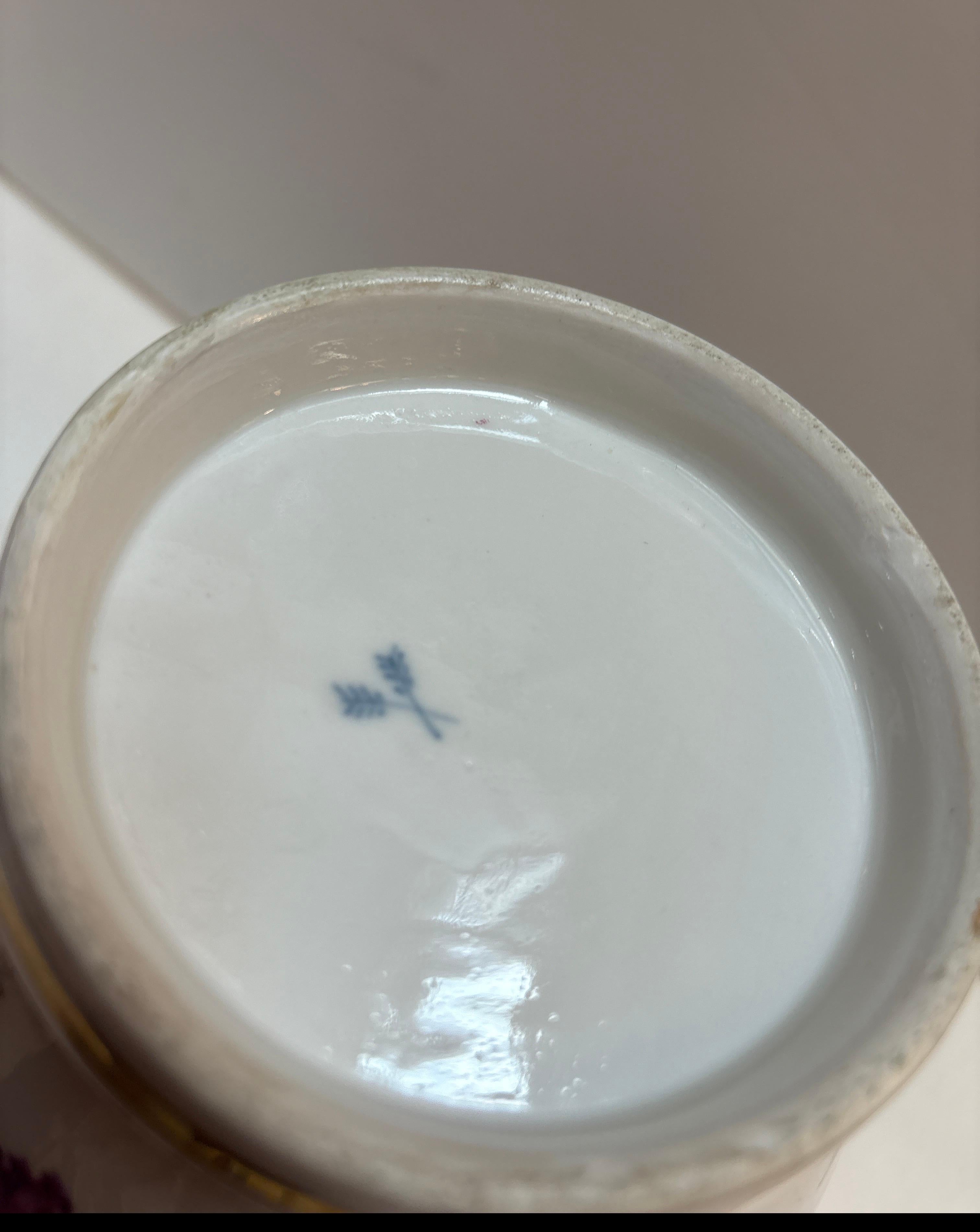 A Late 19th Century Hand Painted Dresden urn For Sale 3