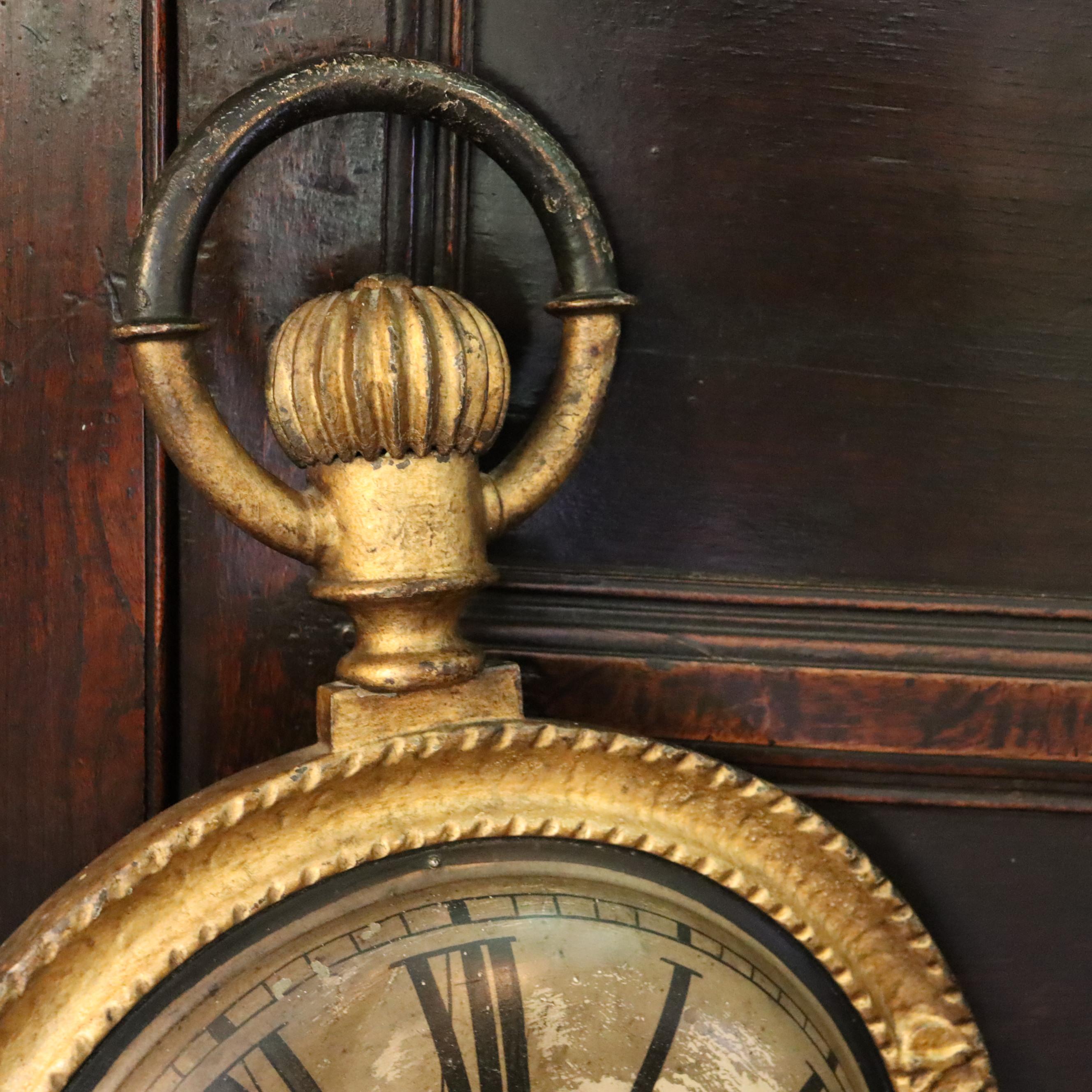 A late 19th Century hanging trade sign, modeled as a Pocket watch. Vaciado en venta