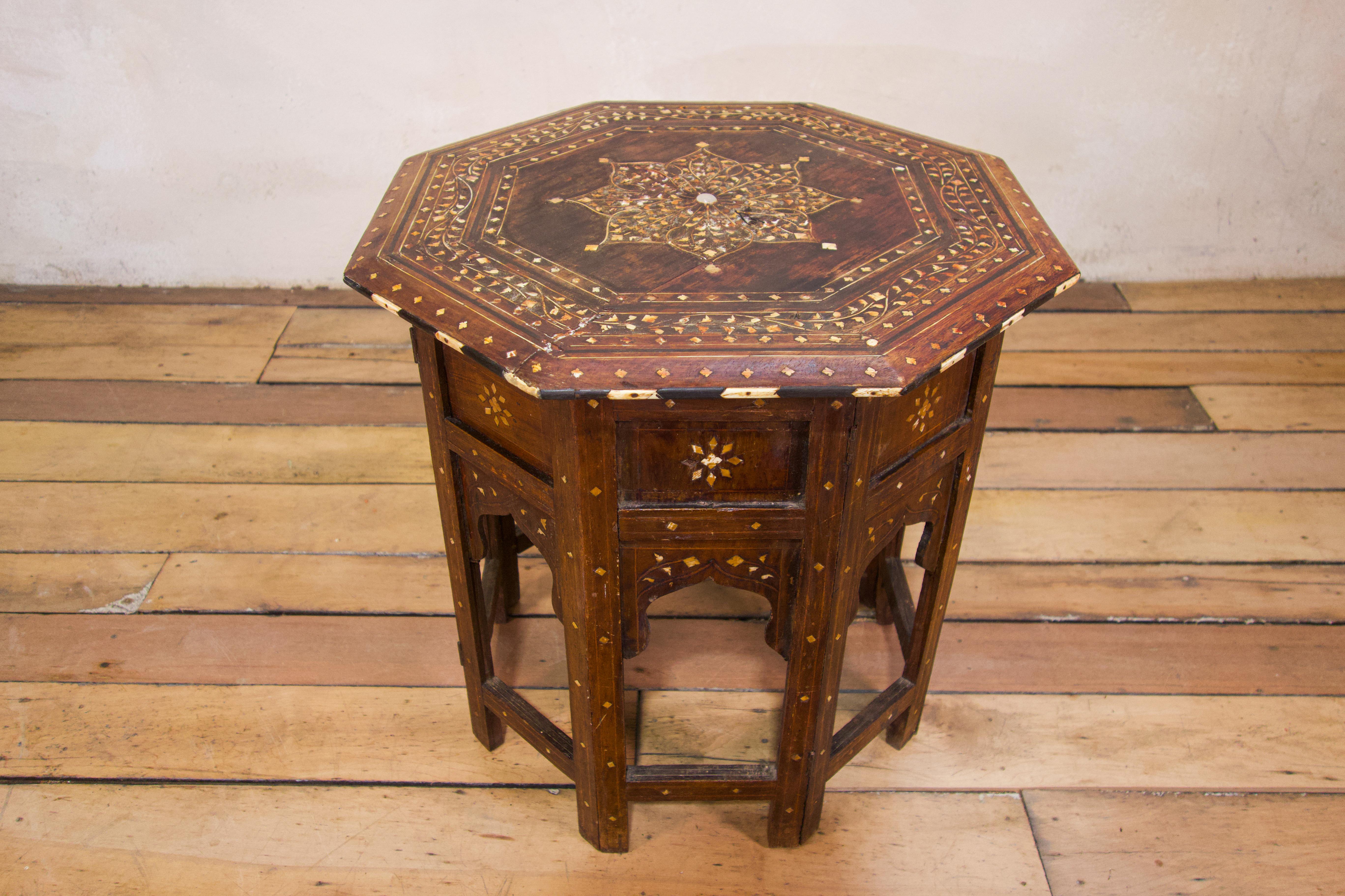 Late 19th Century Indian Hoshiarpur Occasional Octagonal Table 8