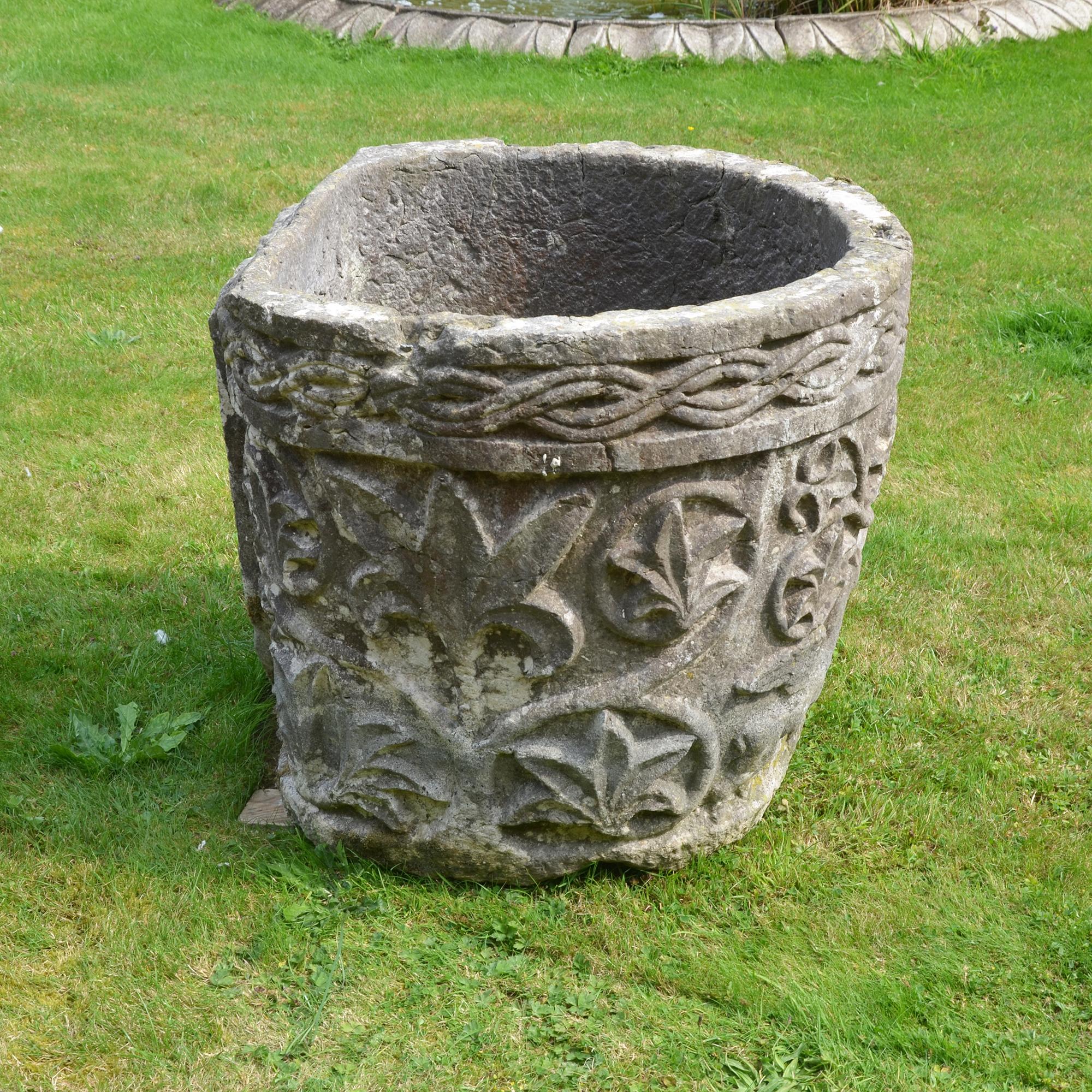 Late 19th Century Istrian Stone Planter of Irregular Form In Good Condition In Cheltenham, Gloucestershire
