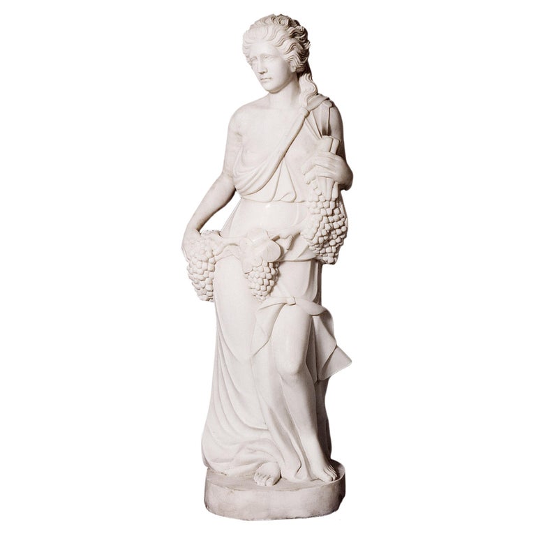 Late 19th Century Italian Carved Statuary Marble Figure in the Classical Style For Sale