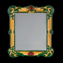 A Late 19th Century Italian Genovese Painted Polychrome Mirror