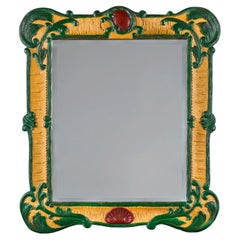 A Late 19th Century Italian Genovese Painted Polychrome Mirror