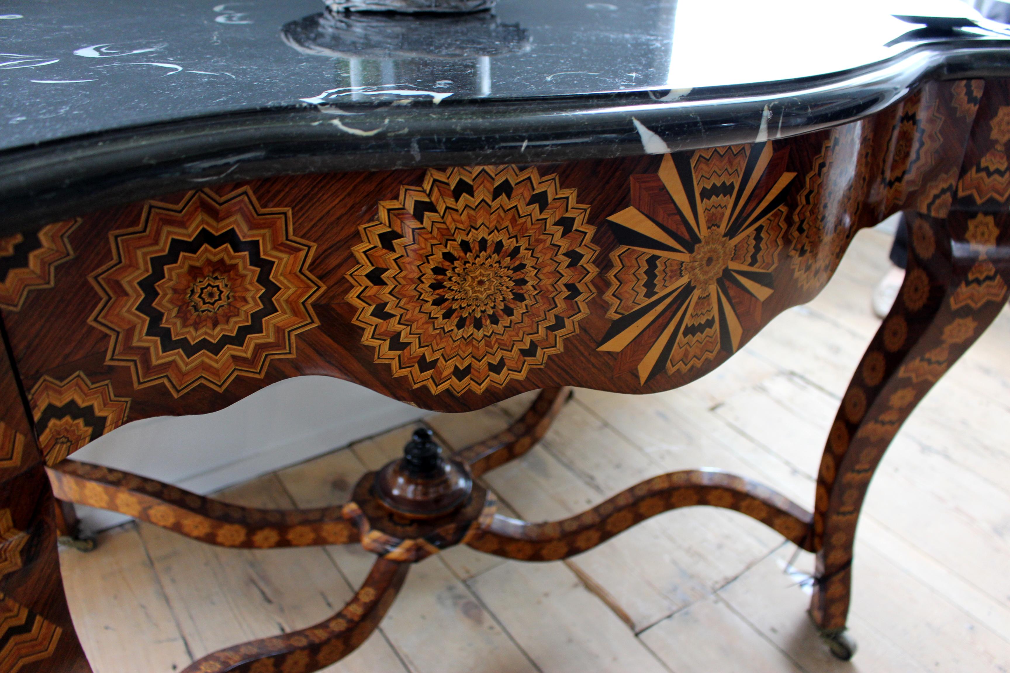 Carved Late 19th Century Italian Parquetry Centre Table For Sale