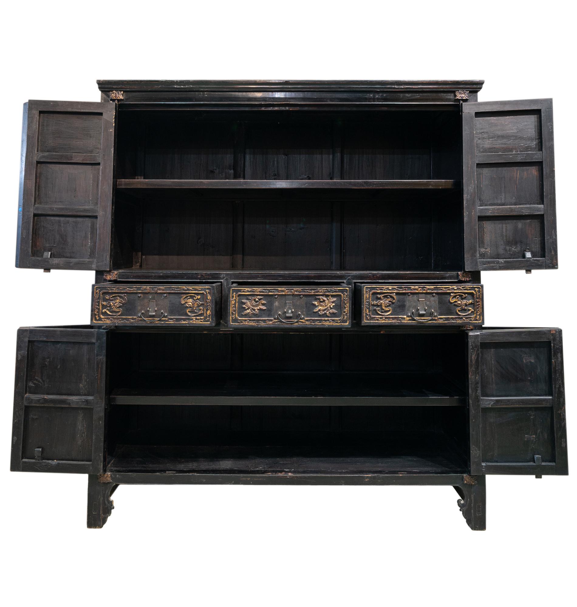 Qing Late 19th Century Large 8-Door Cabinet from Zhejiang, China