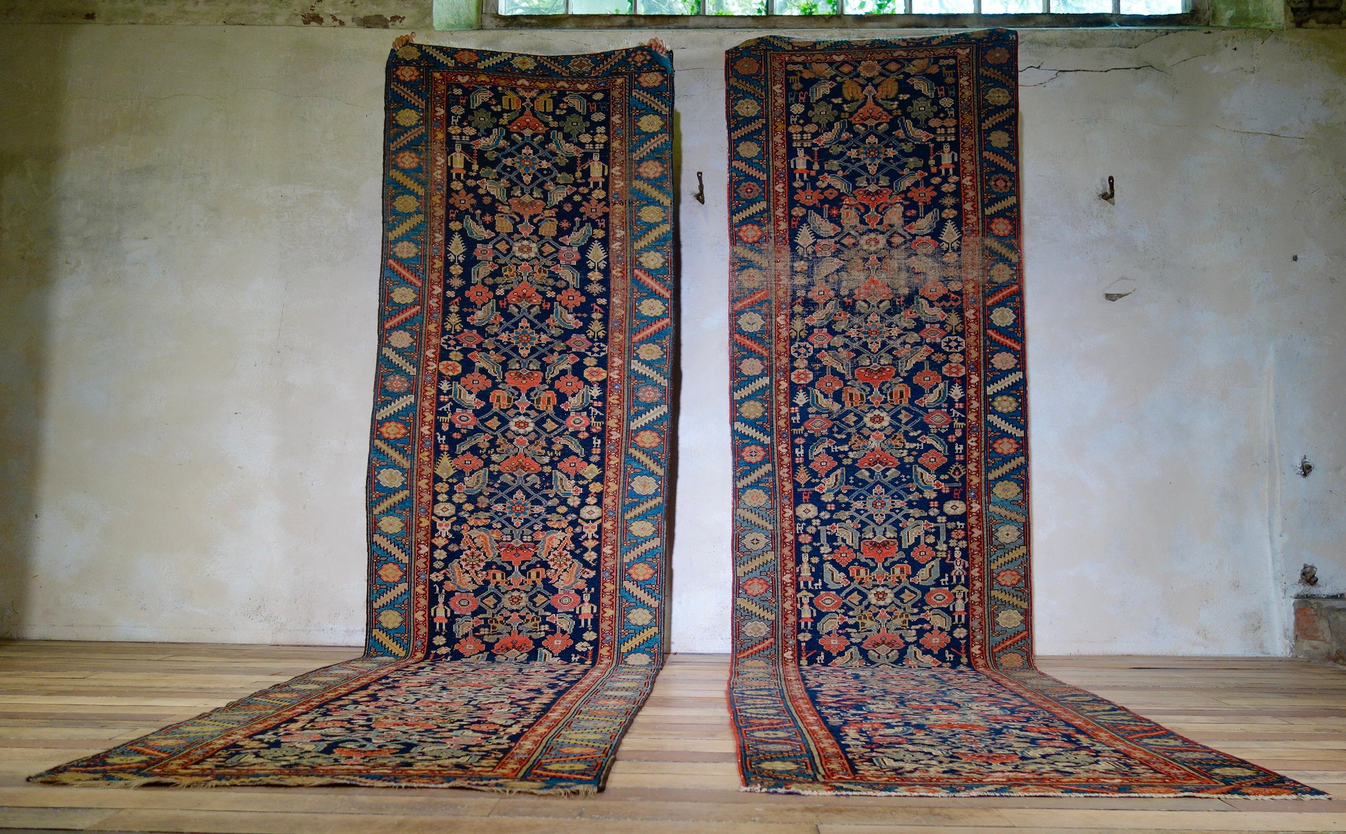 Late 19th Century Long Near Pair of Malayer Persian Runners, Rugs Colourful 6