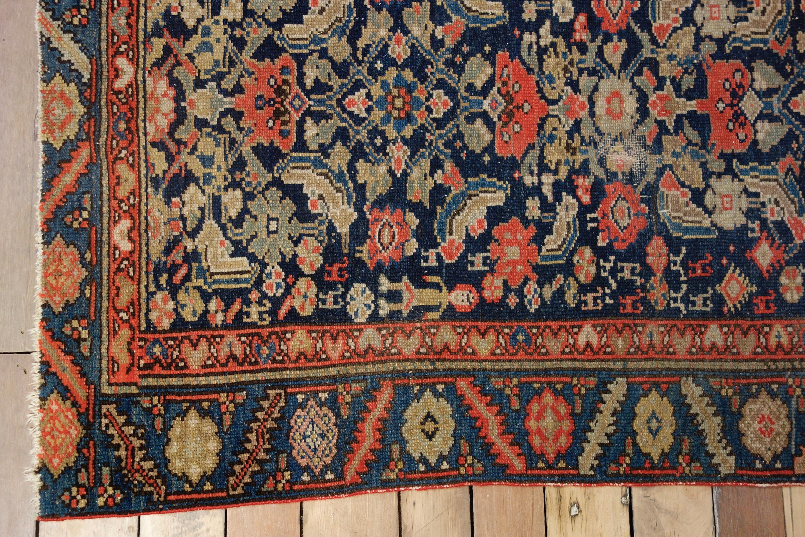 Cotton Late 19th Century Long Near Pair of Malayer Persian Runners, Rugs Colourful