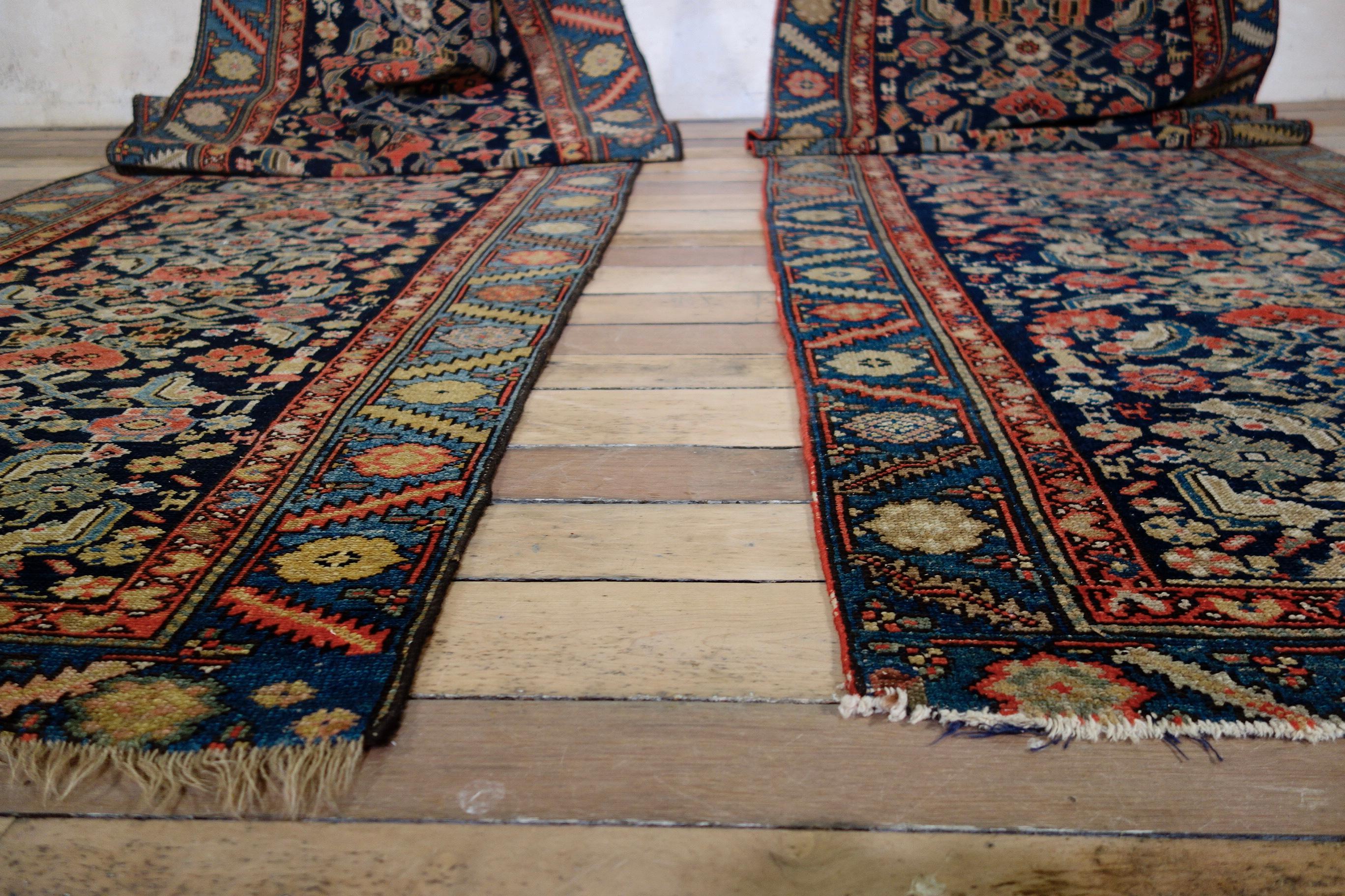 Late 19th Century Long Near Pair of Malayer Persian Runners, Rugs Colourful 3