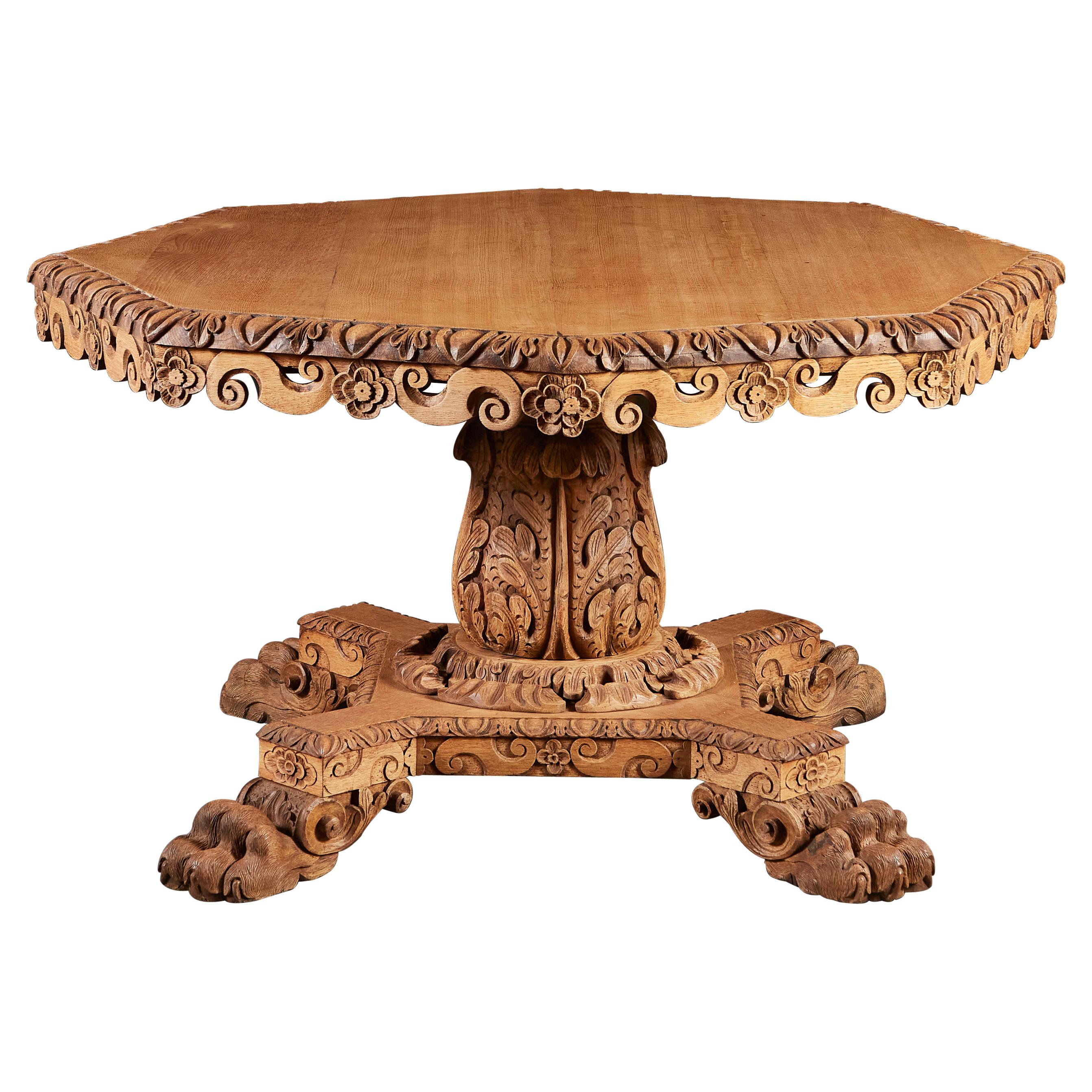 Late 19th Century Octagonal Oak Centre Table