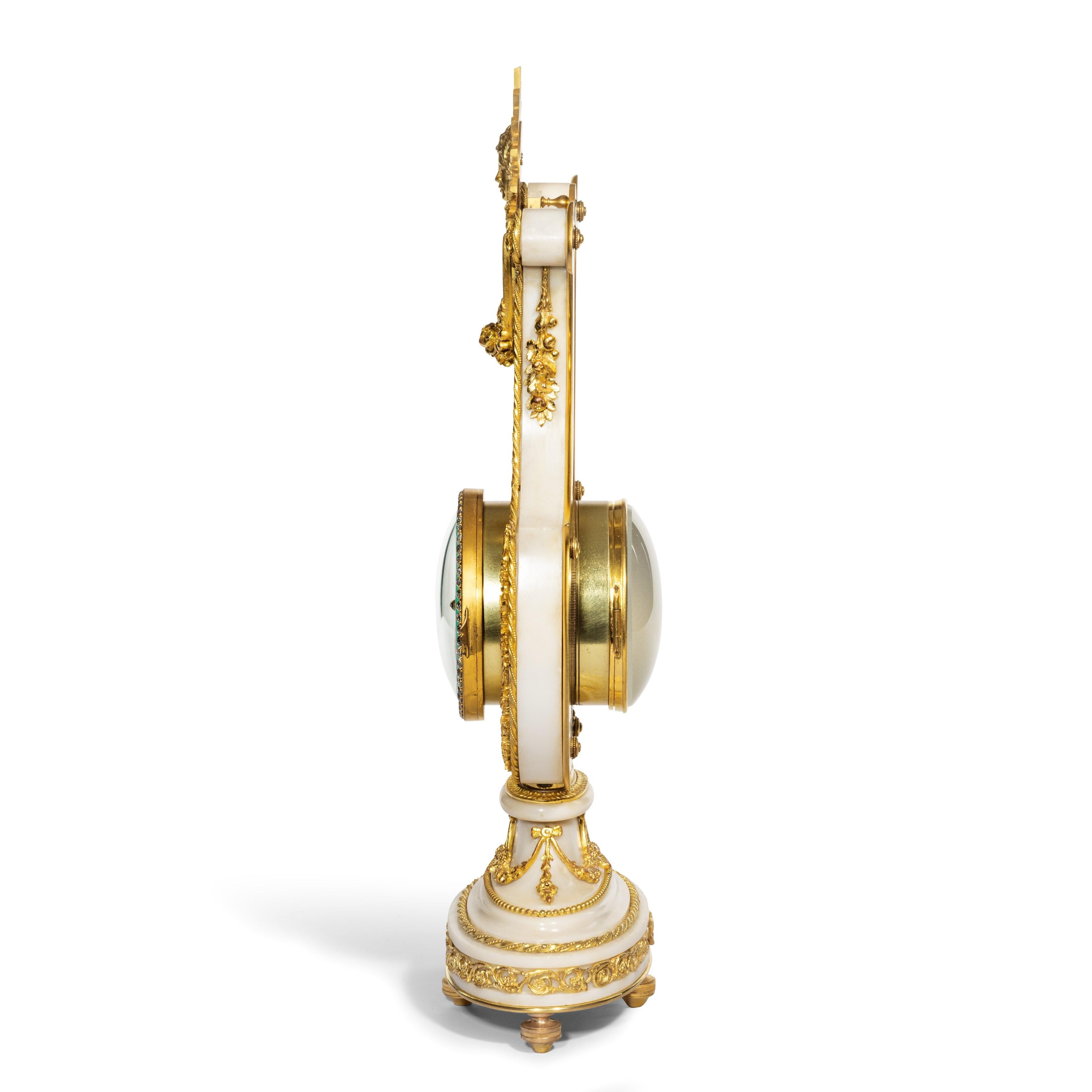 Late 19th Century Ormolu and White Marble Mantel Clock by Causard 1