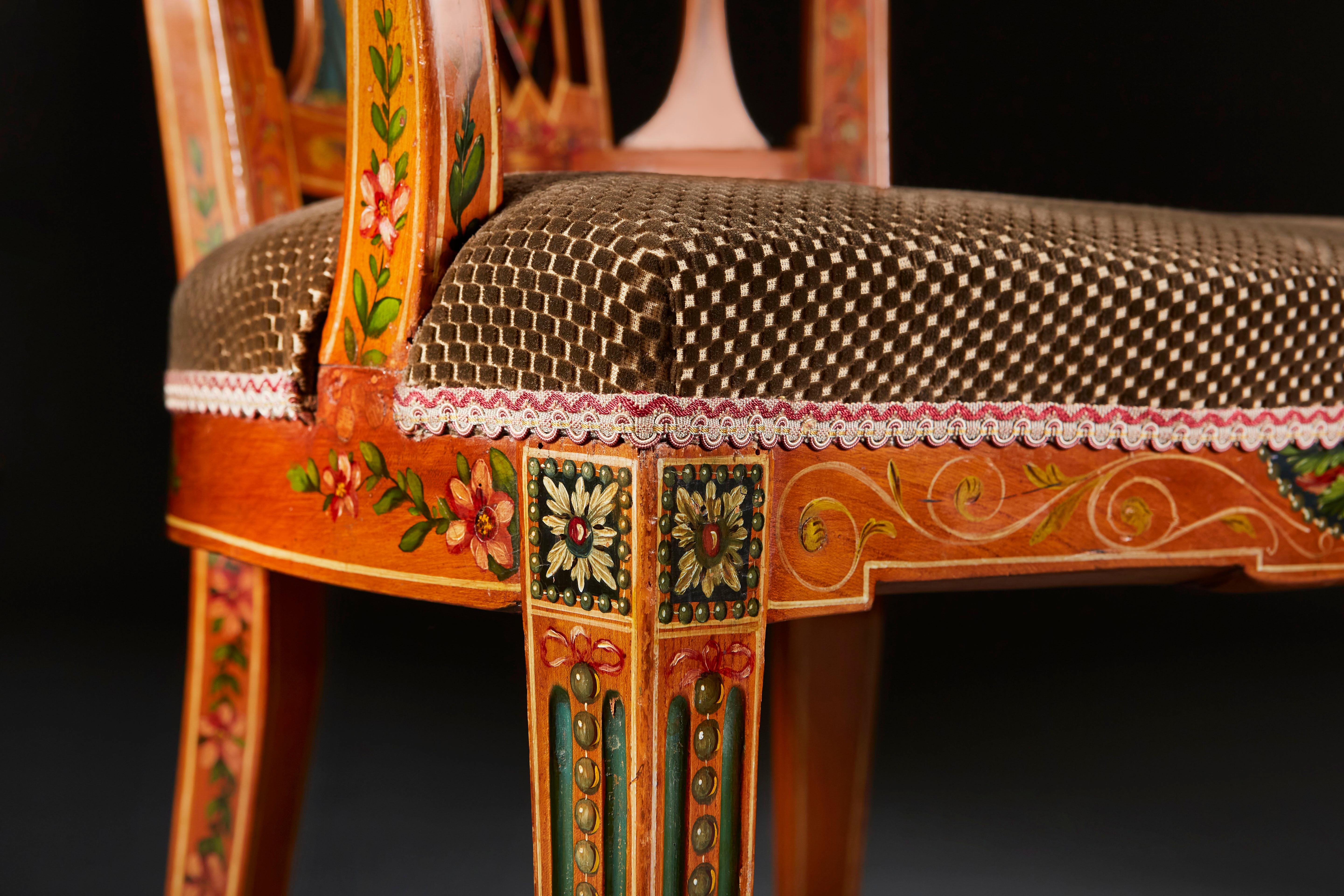 Fauteuil peint de la fin du XIXe siècle attribué à Wright and Mansfield en vente 5