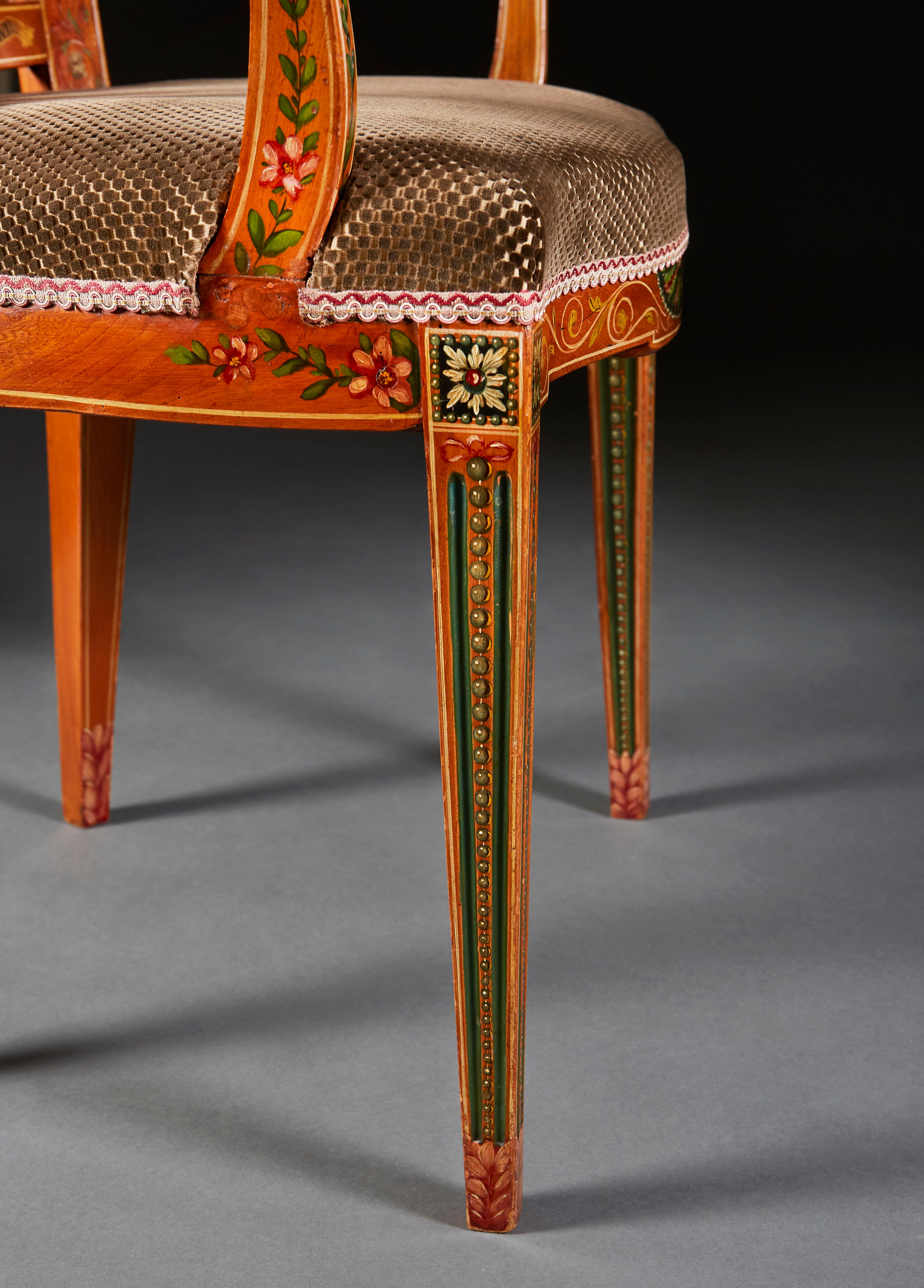 Fauteuil peint de la fin du XIXe siècle attribué à Wright and Mansfield Bon état - En vente à London, GB
