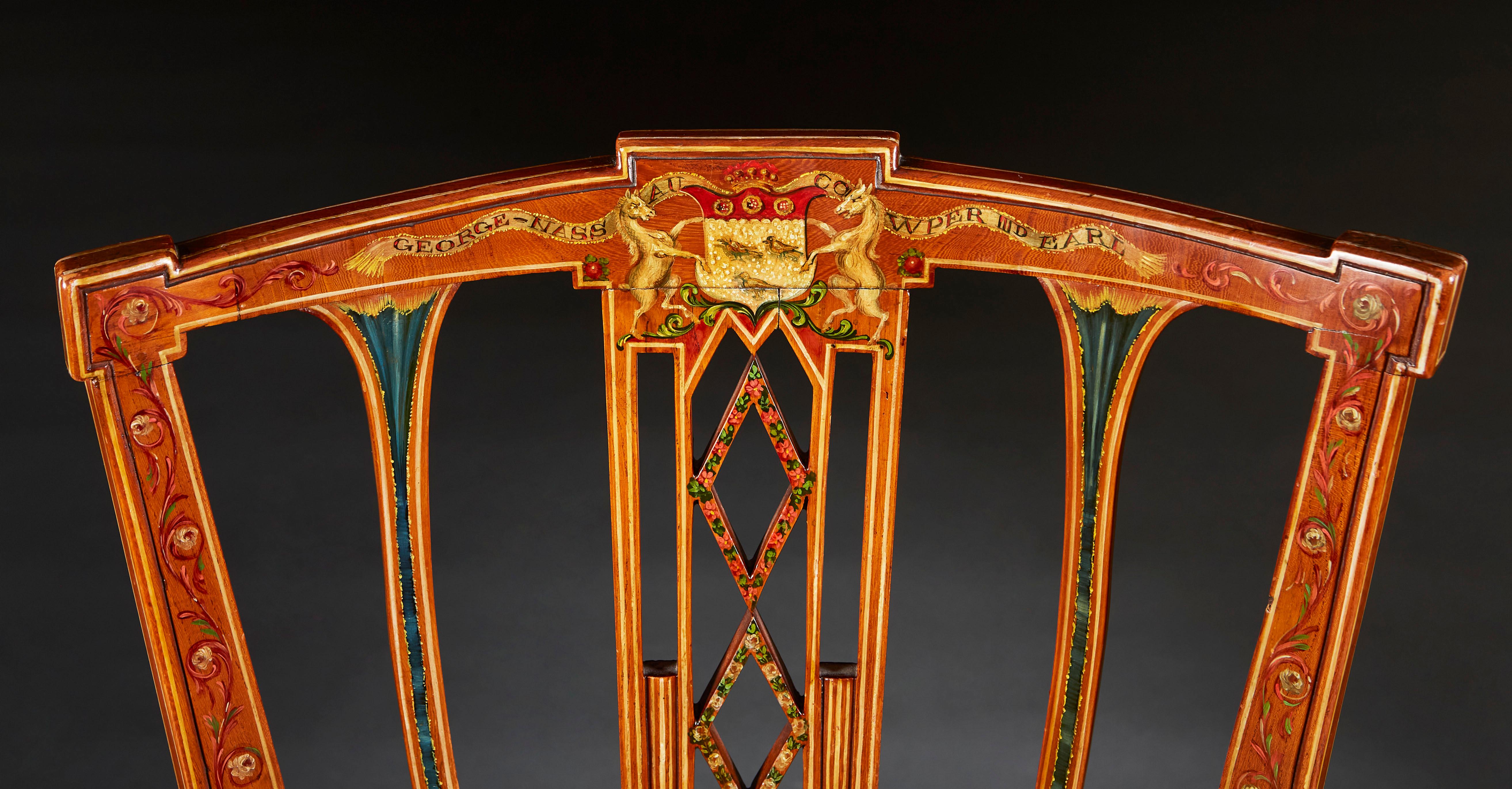 Bois Fauteuil peint de la fin du XIXe siècle attribué à Wright and Mansfield en vente
