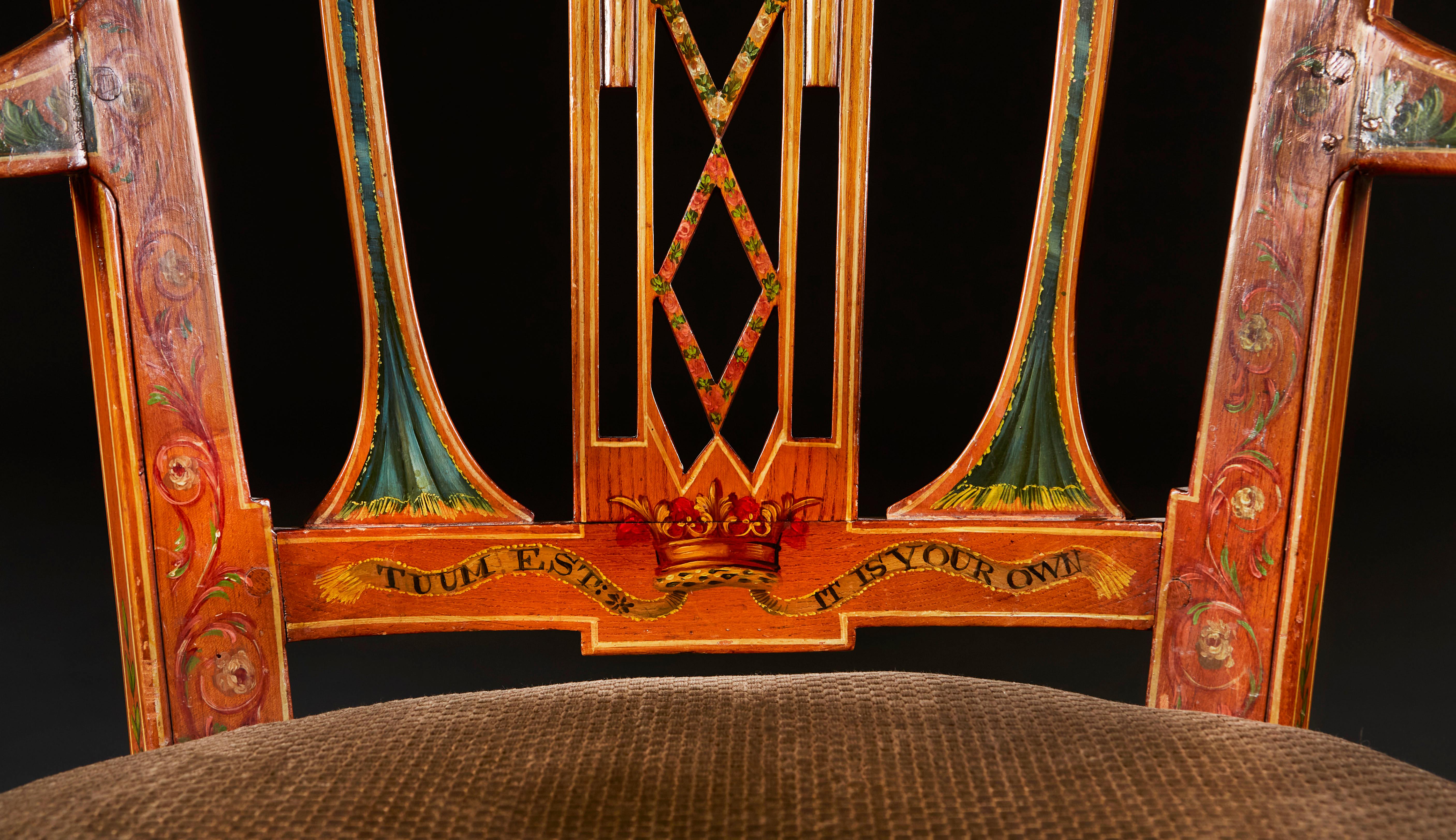 Fauteuil peint de la fin du XIXe siècle attribué à Wright and Mansfield en vente 1