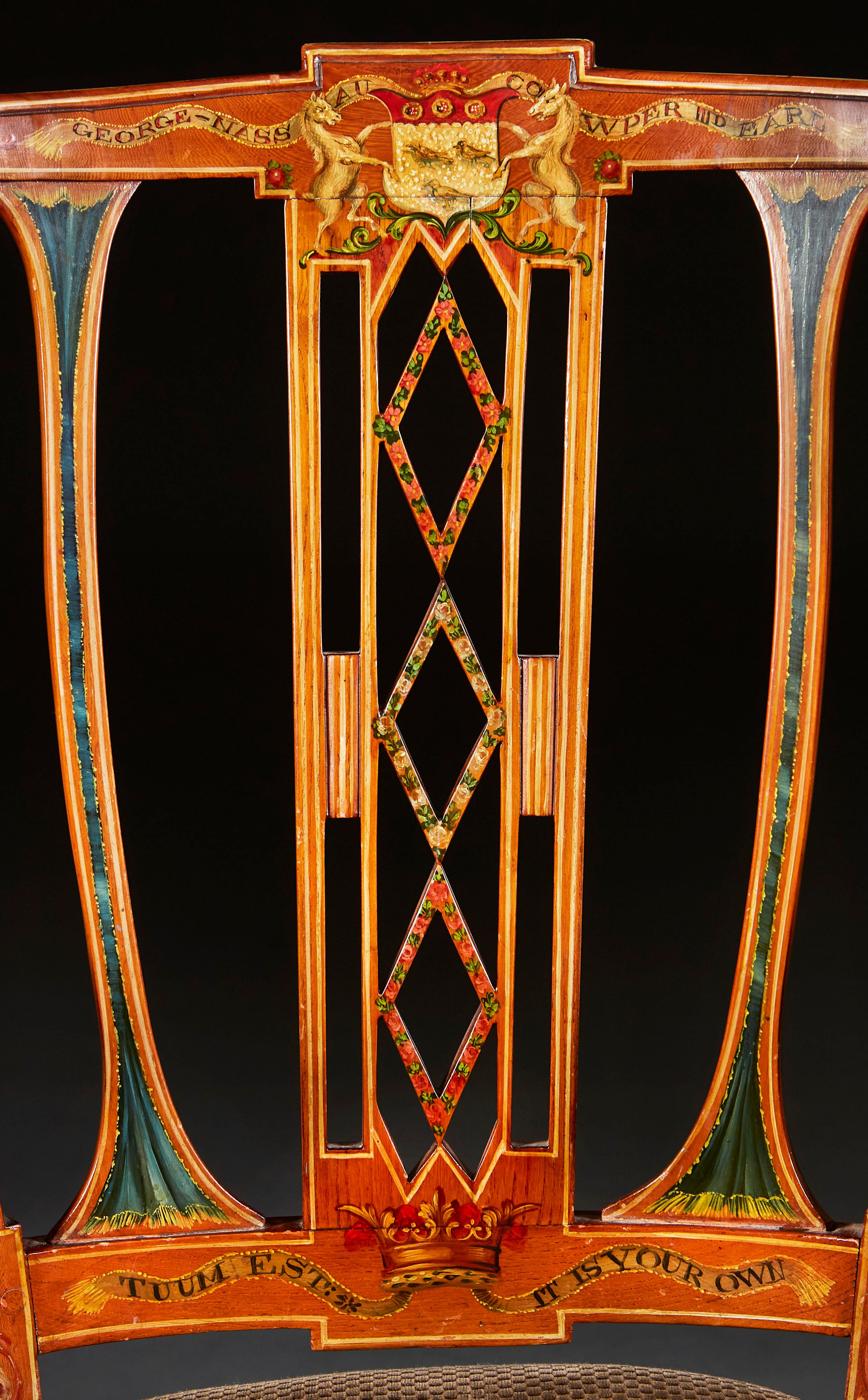 Fauteuil peint de la fin du XIXe siècle attribué à Wright and Mansfield en vente 4
