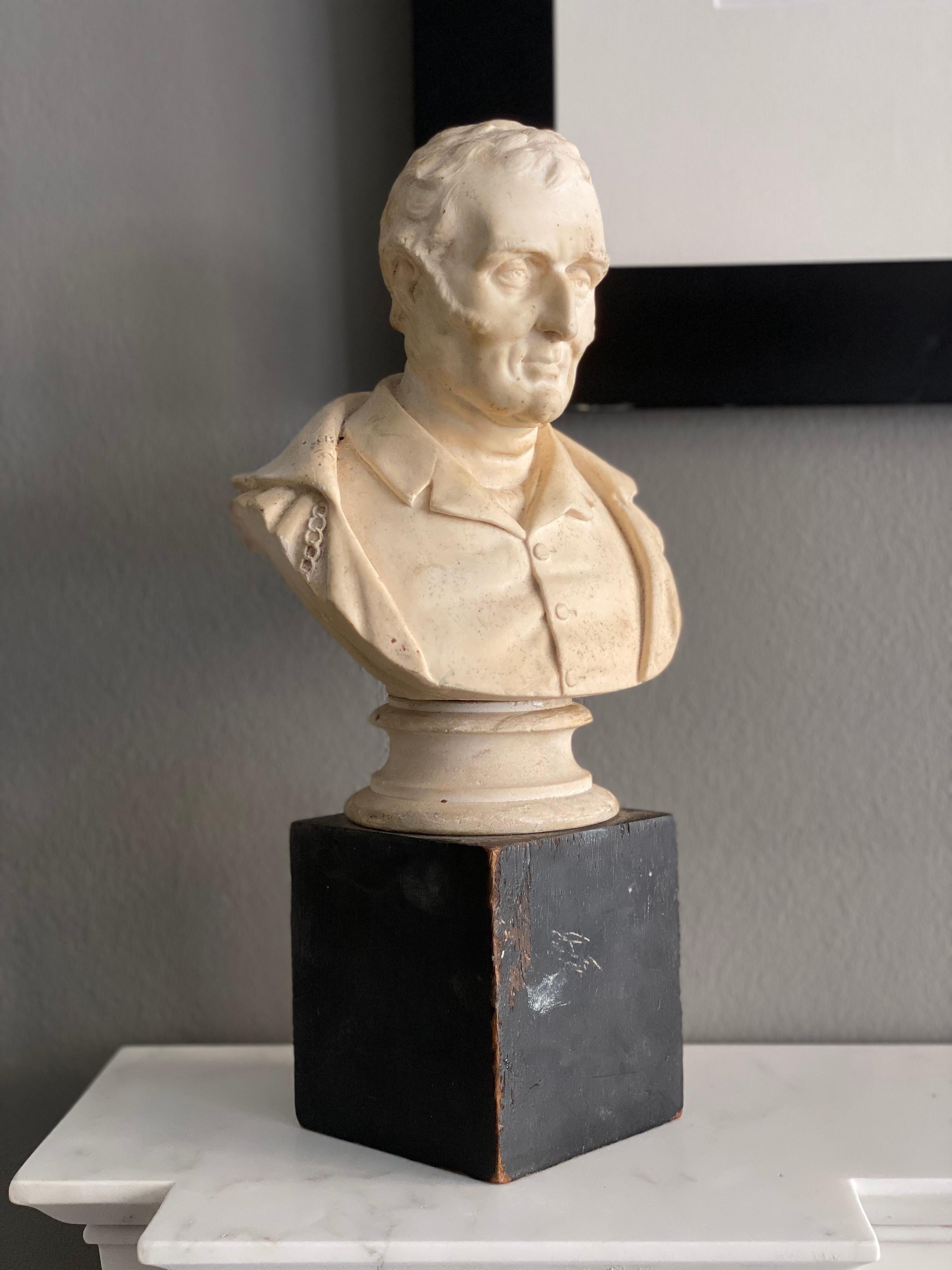Late Victorian Late 19th Century Plaster Bust of the Duke of Wellington