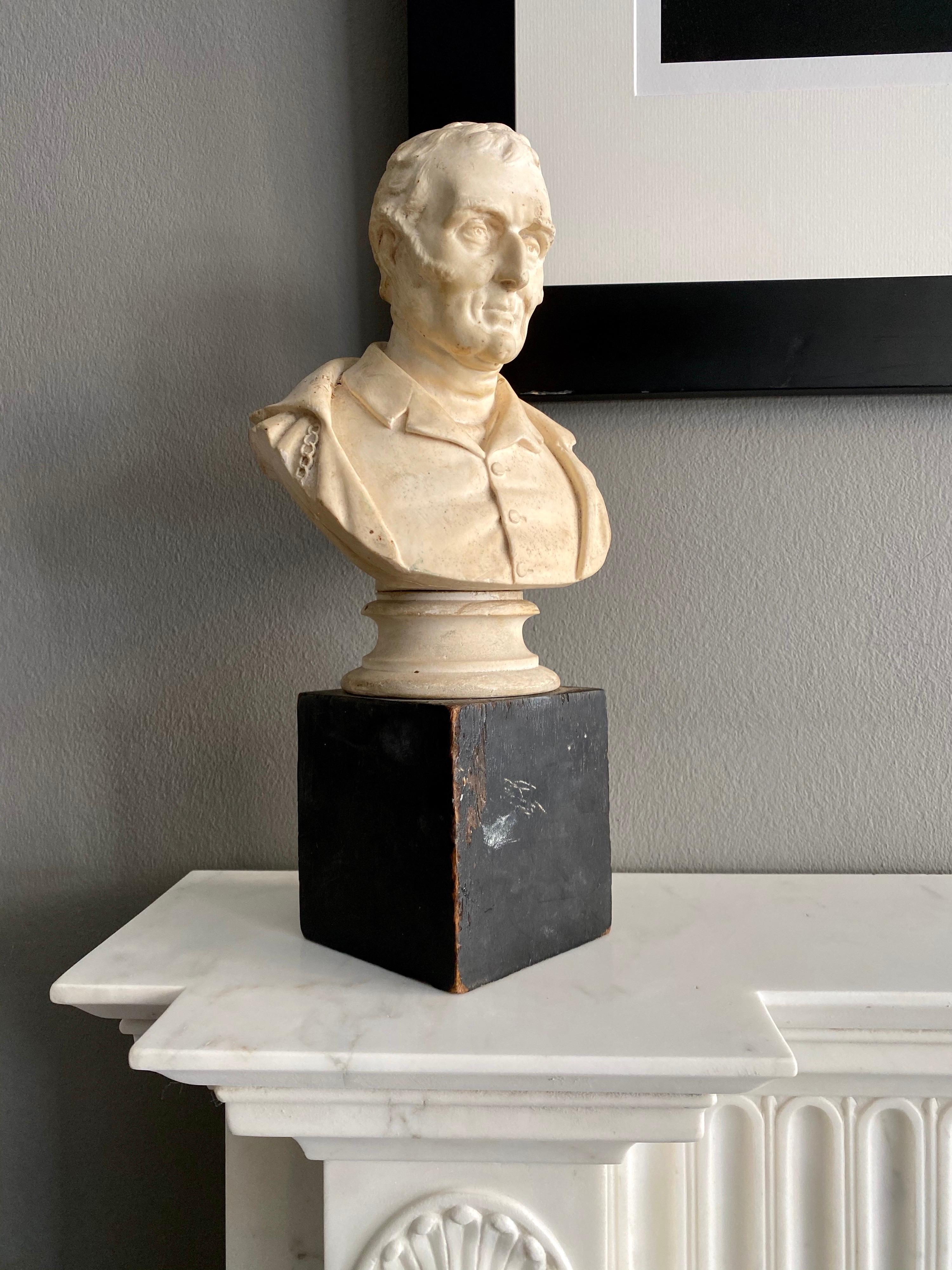 English Late 19th Century Plaster Bust of the Duke of Wellington