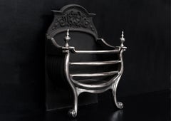 Late 19th Century Polished Cast Iron Firebasket