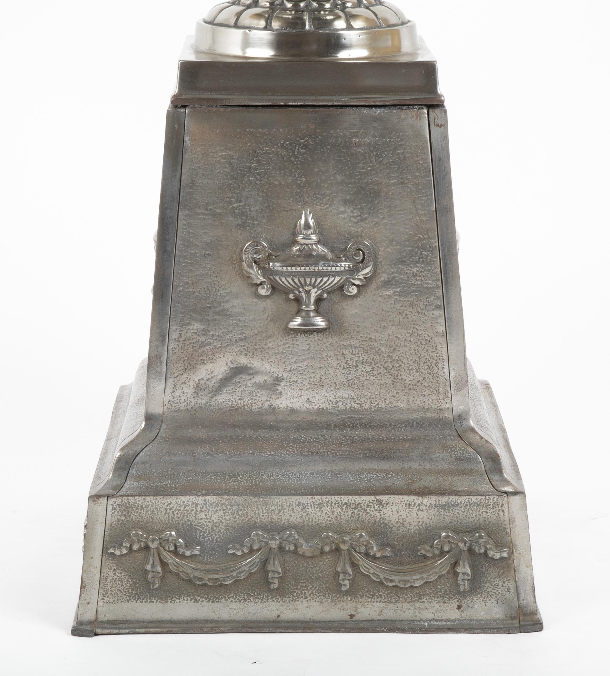 Late 19th Century Polished Cast Steel Garden Urn For Sale 2