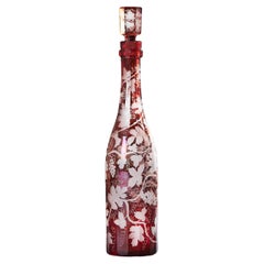 A Late 19th Century Red Cut Glass Decanter with Original Stopper