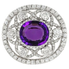 Broche ruso de amatista y diamantes de finales del siglo XIX
