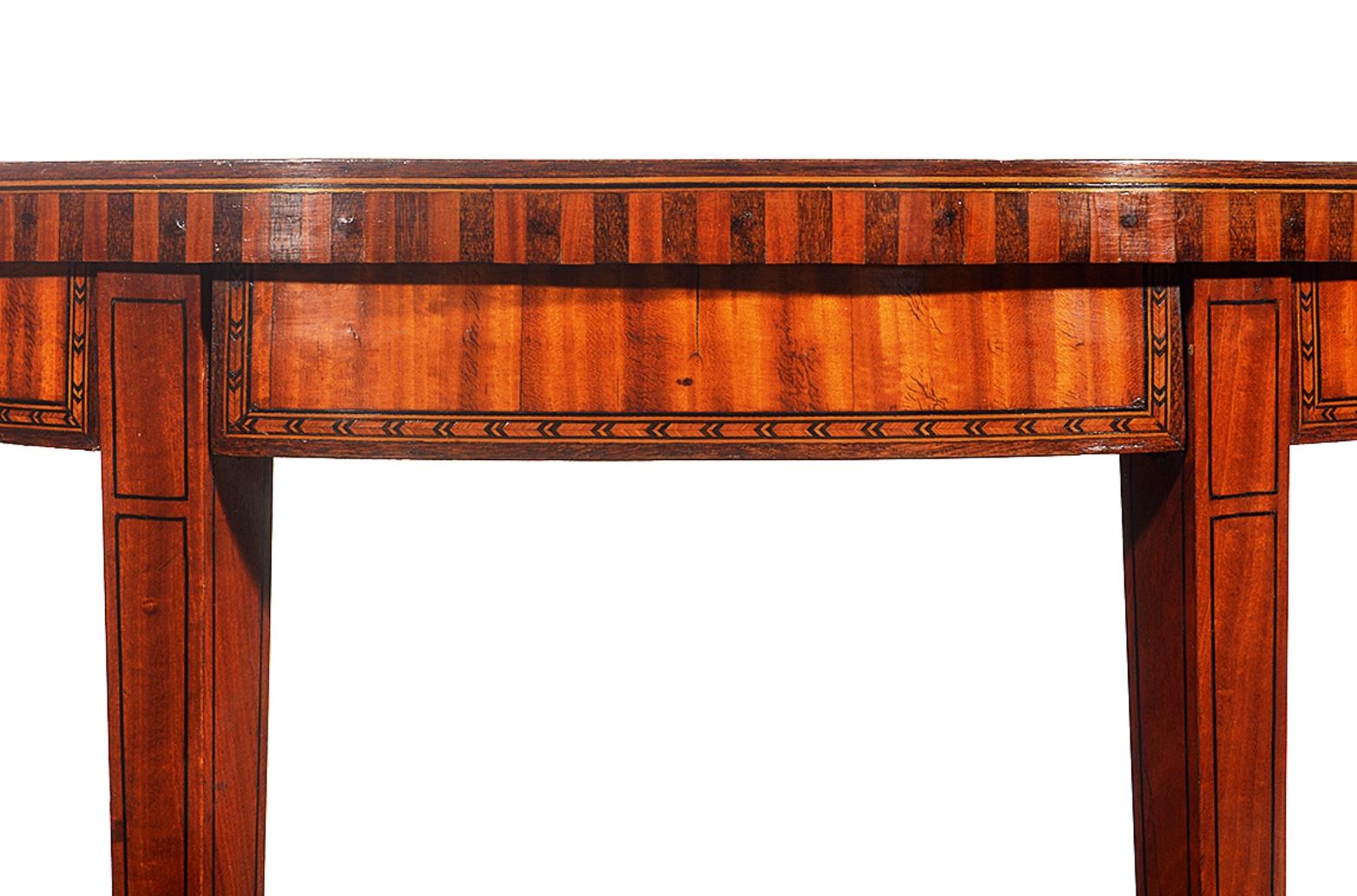 Late 19th Century Satinwood Demilune Console Table of Small Proportions For Sale 1