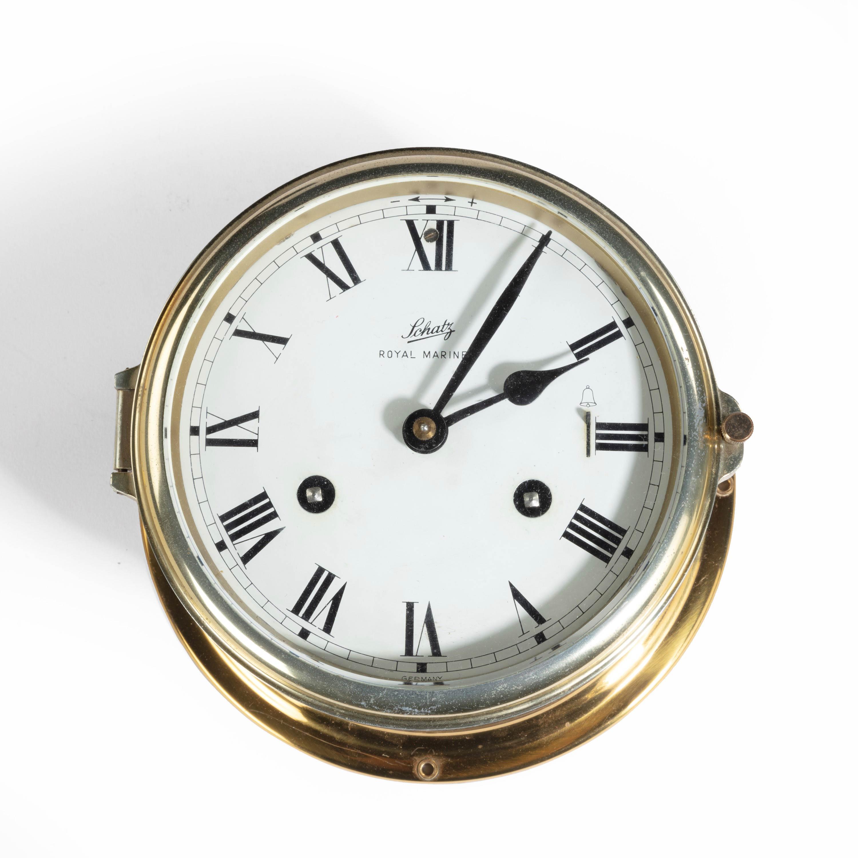 A Schatz Royal Mariner ships clock. With a two train movement and bell. Excellent overall condition and now fully restored.
T.