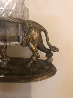 A Late 19th Century Scottish Victorian Silver Plate Retriever Double Cruet Set